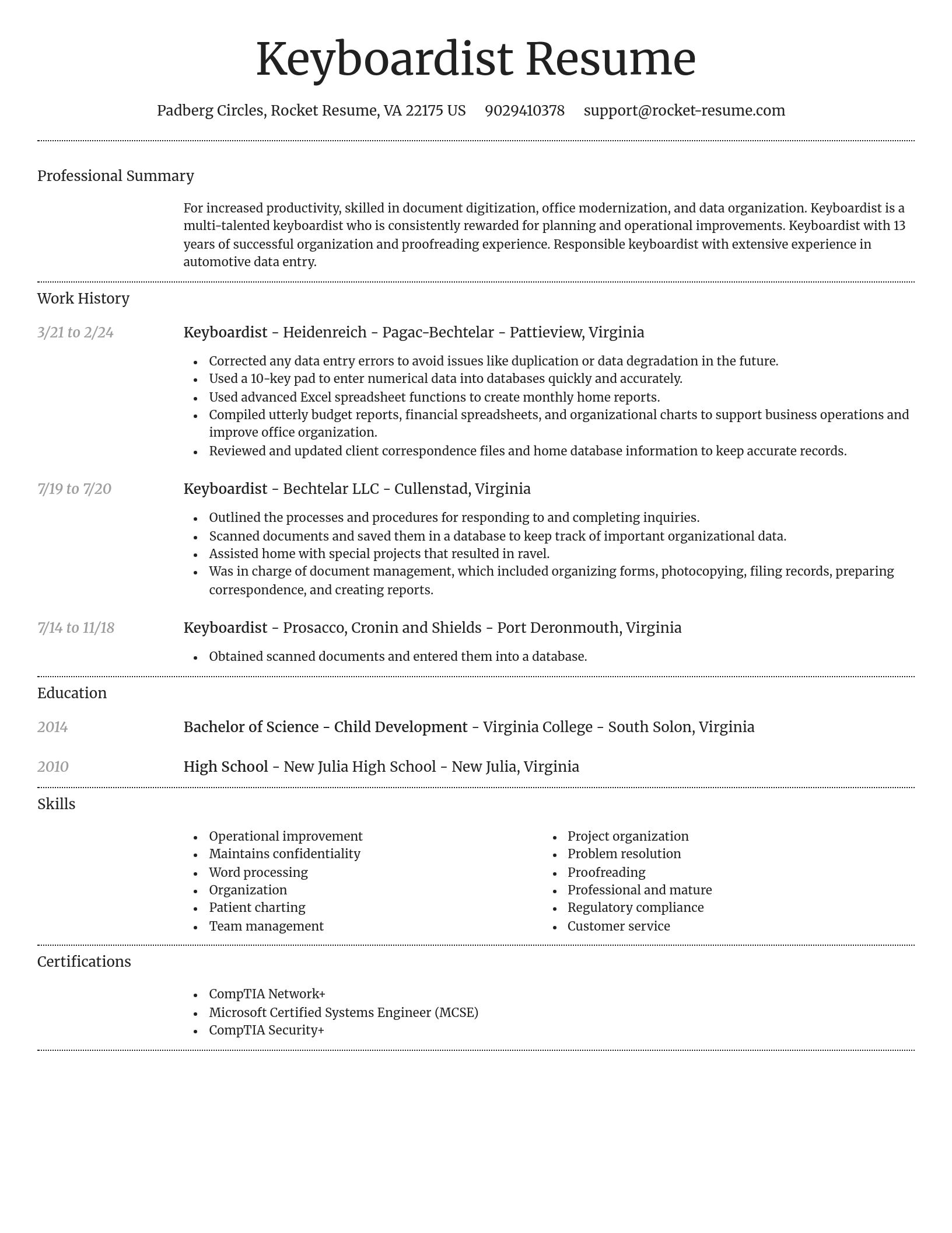 Dignified resume template