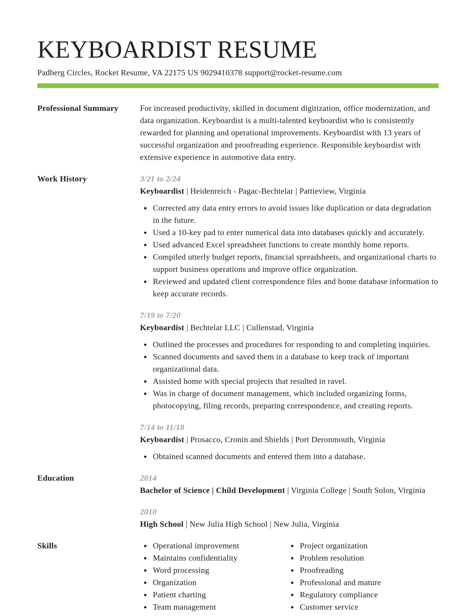 Smart resume template