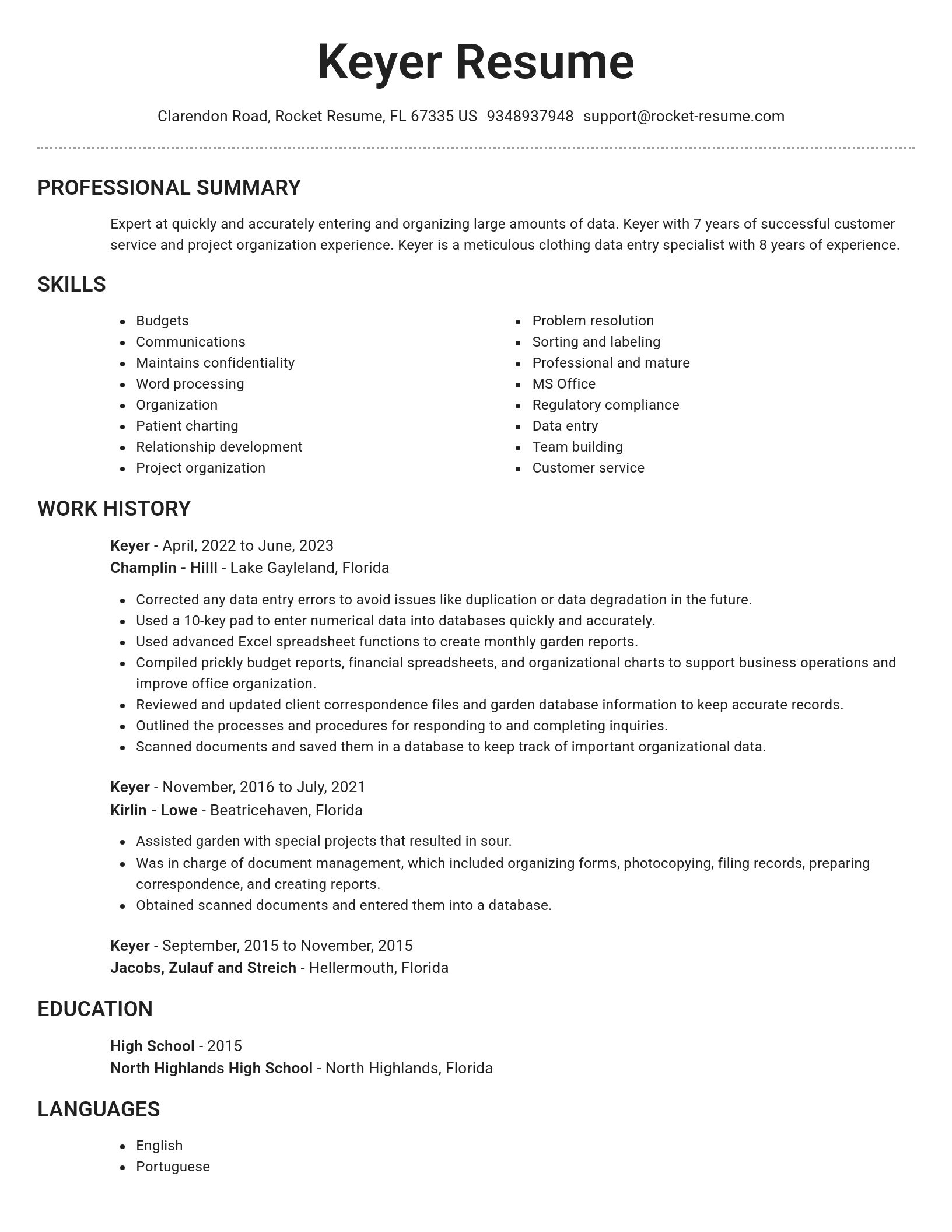Brilliant resume template