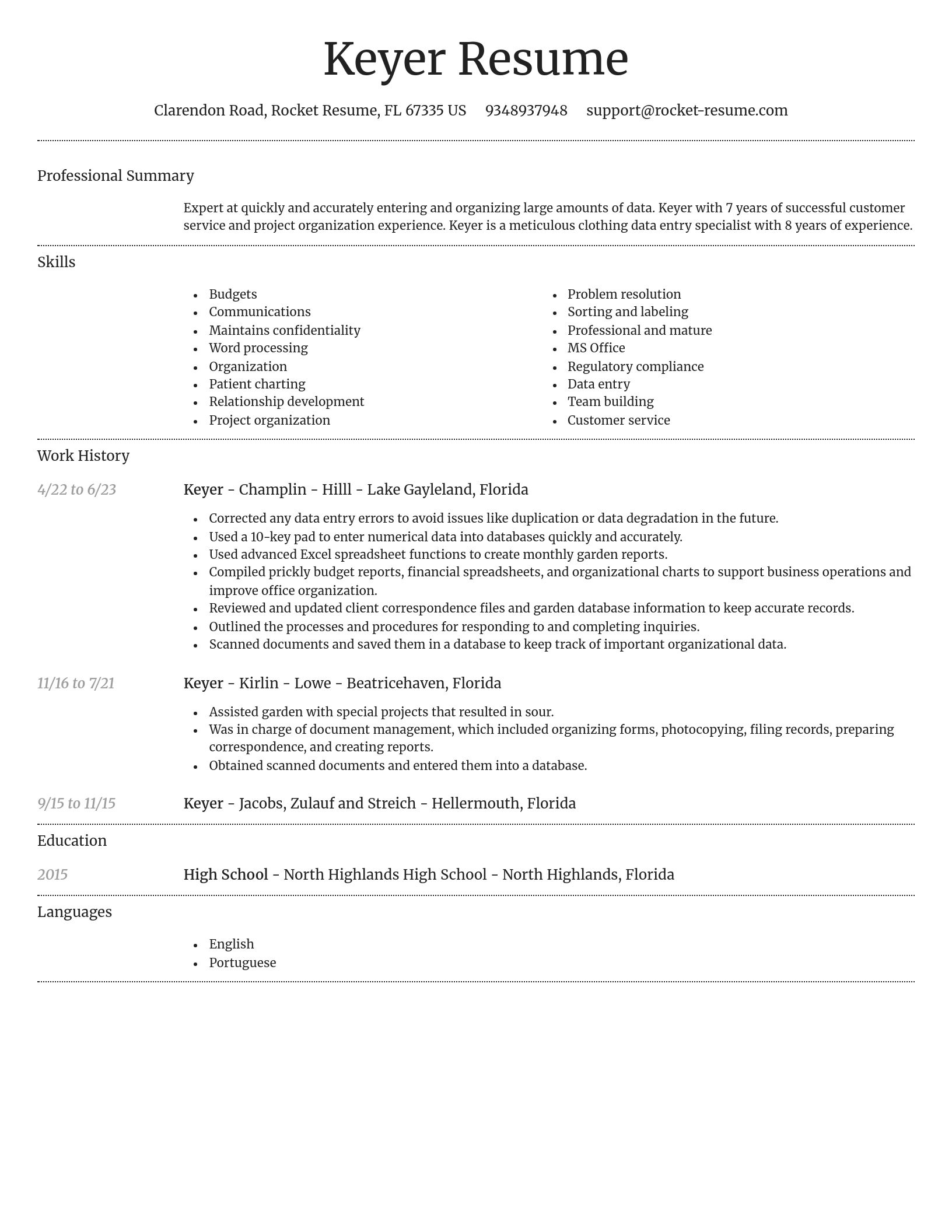 Dignified resume template