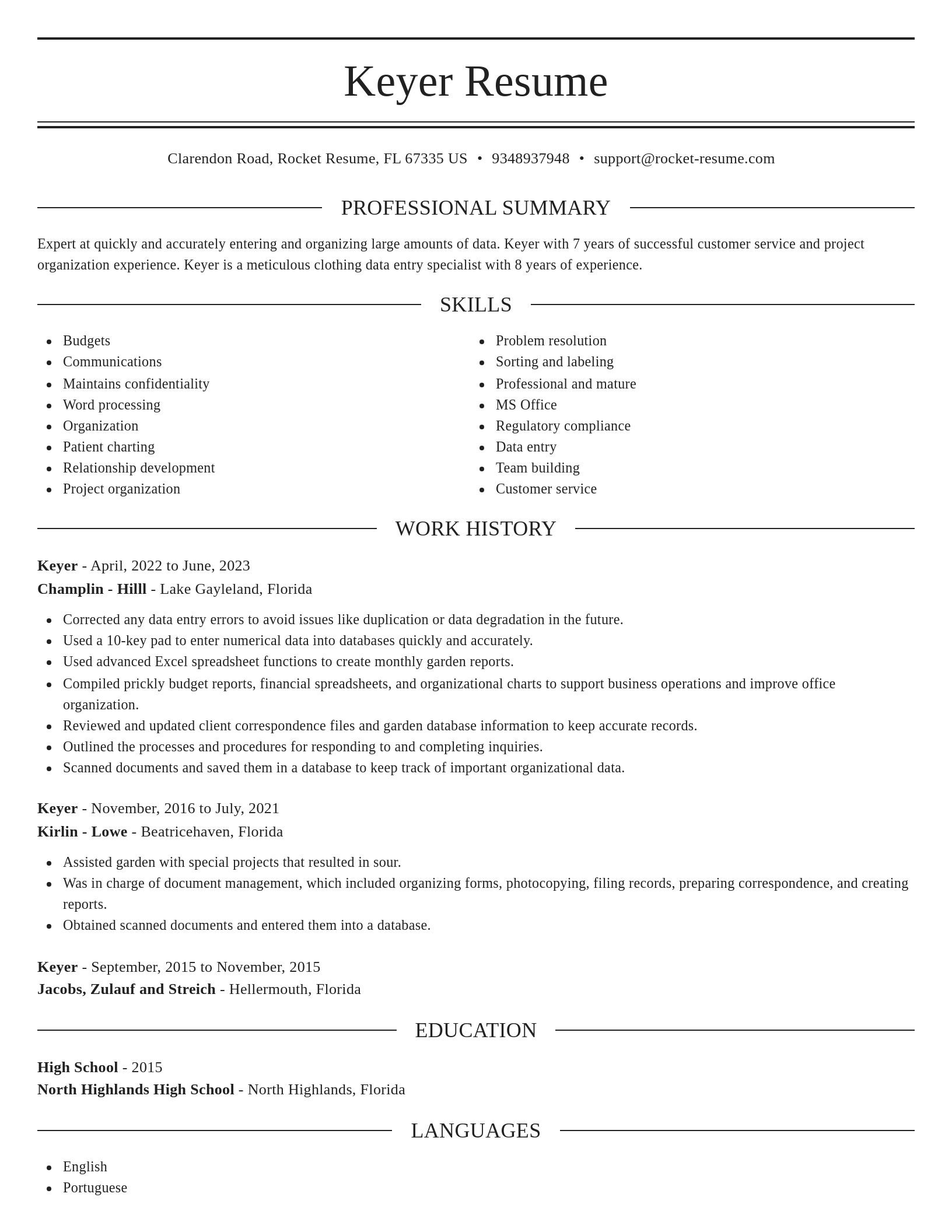 Elegant resume template