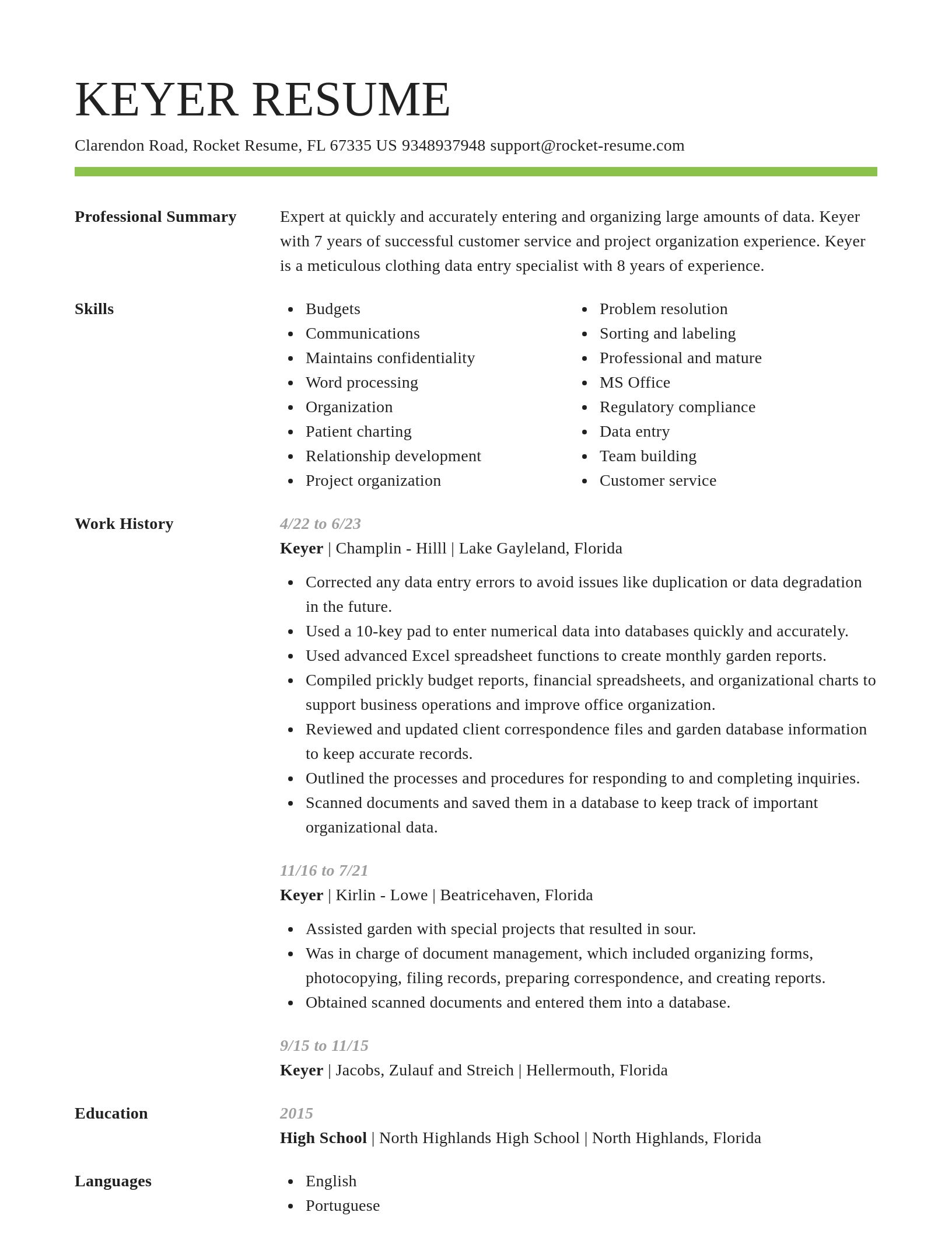 Smart resume template
