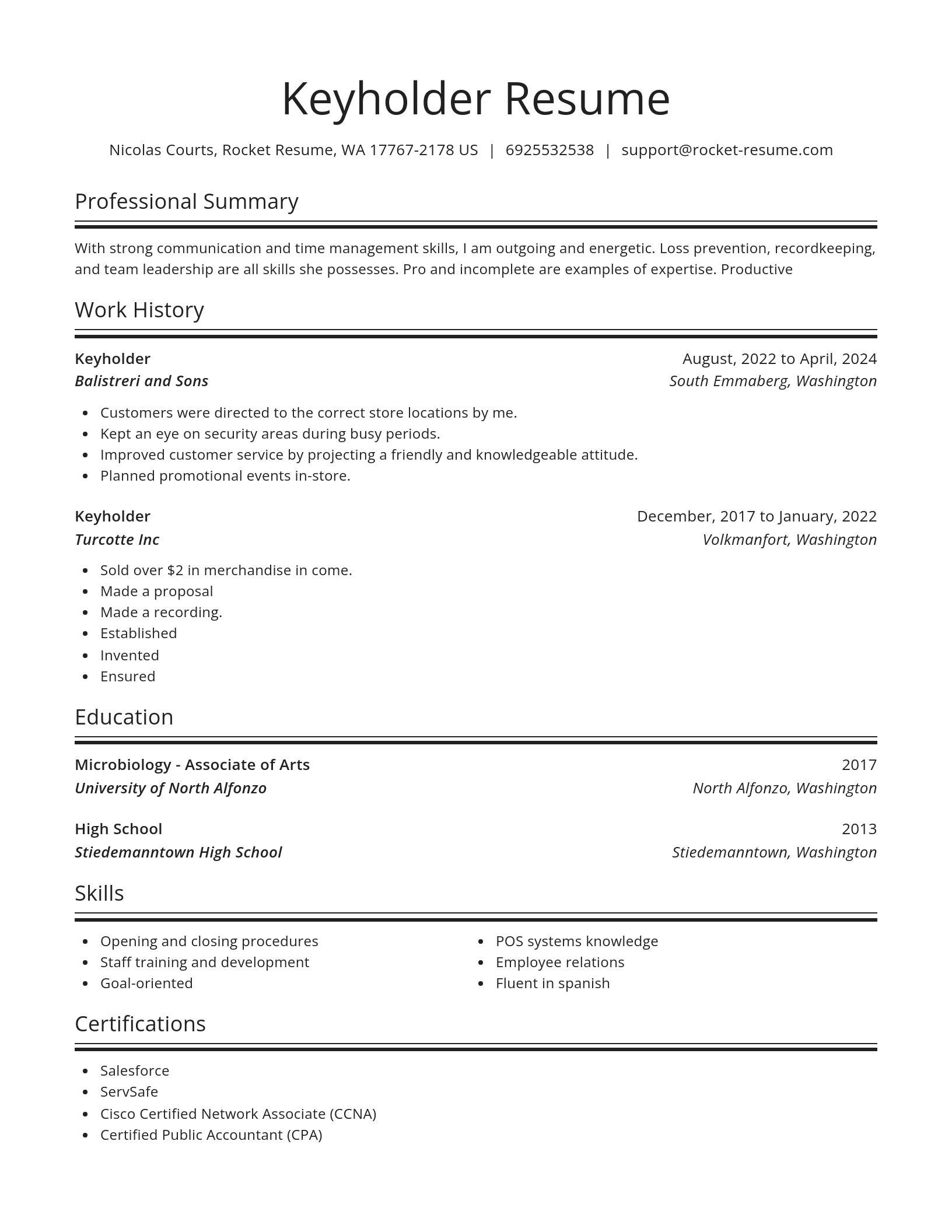 Spotlight resume template