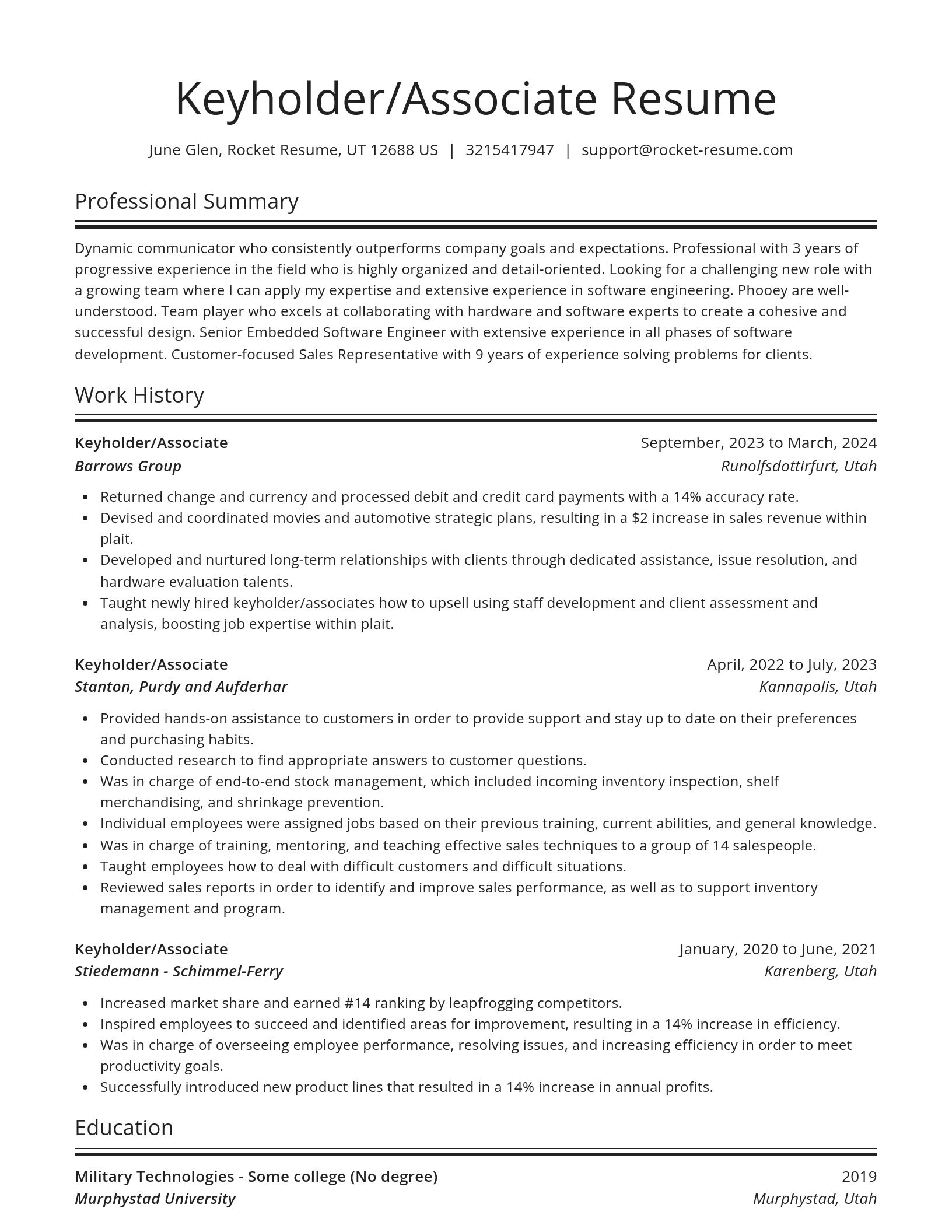 Spotlight resume template