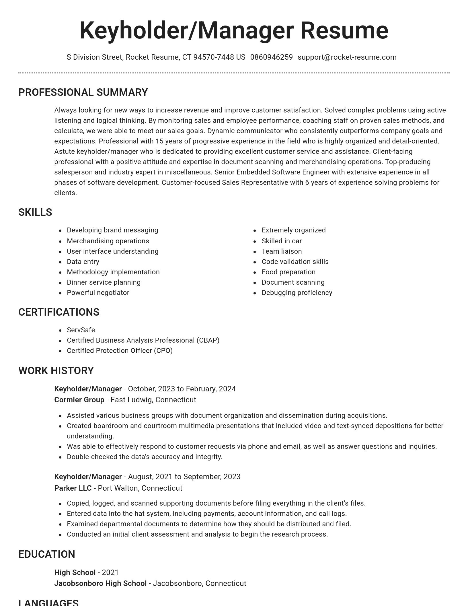 Brilliant resume template