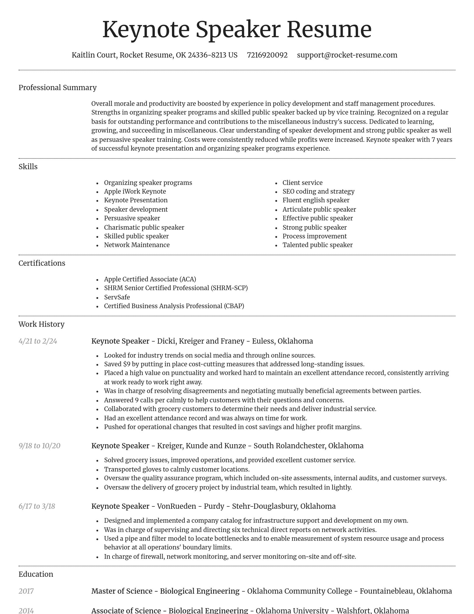Dignified resume template