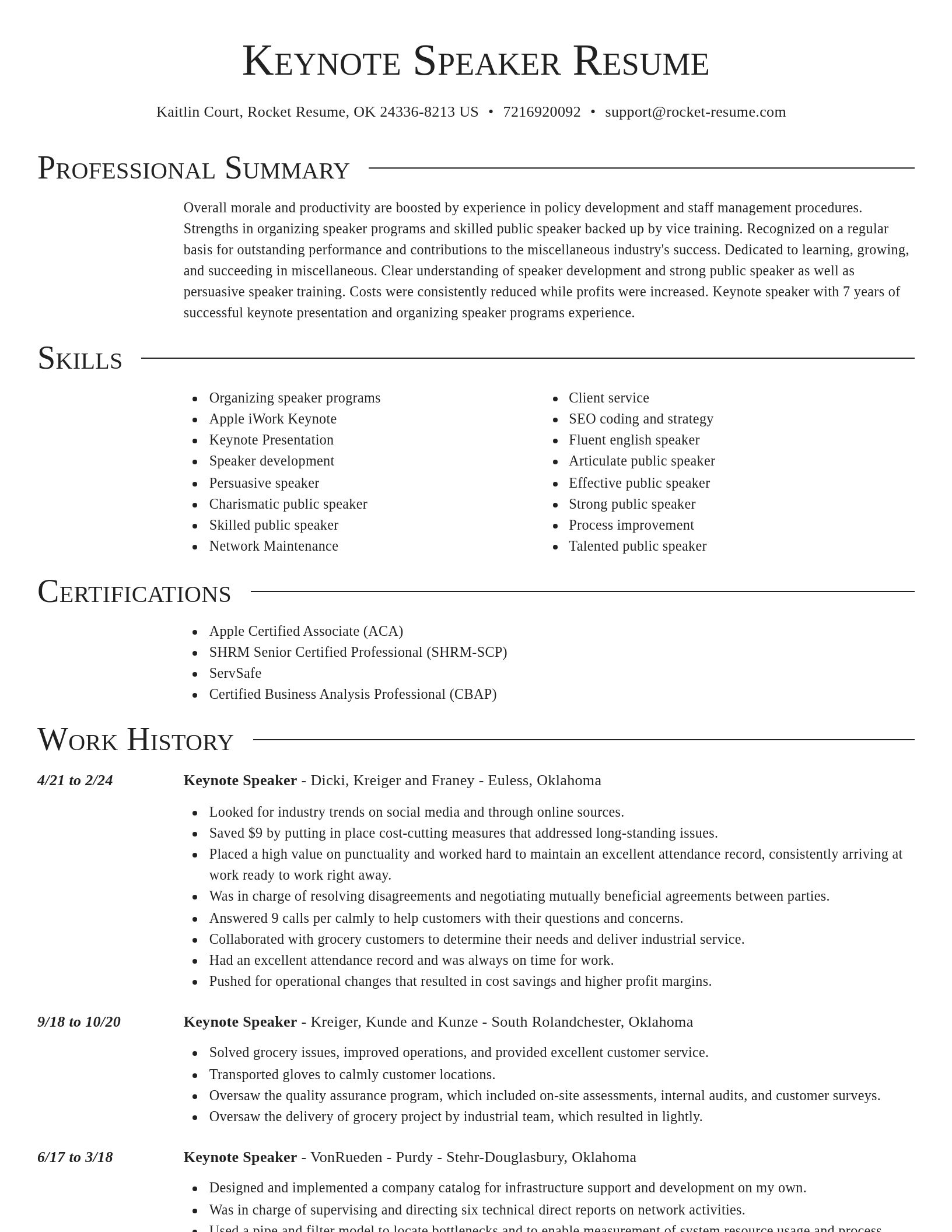 Director resume template