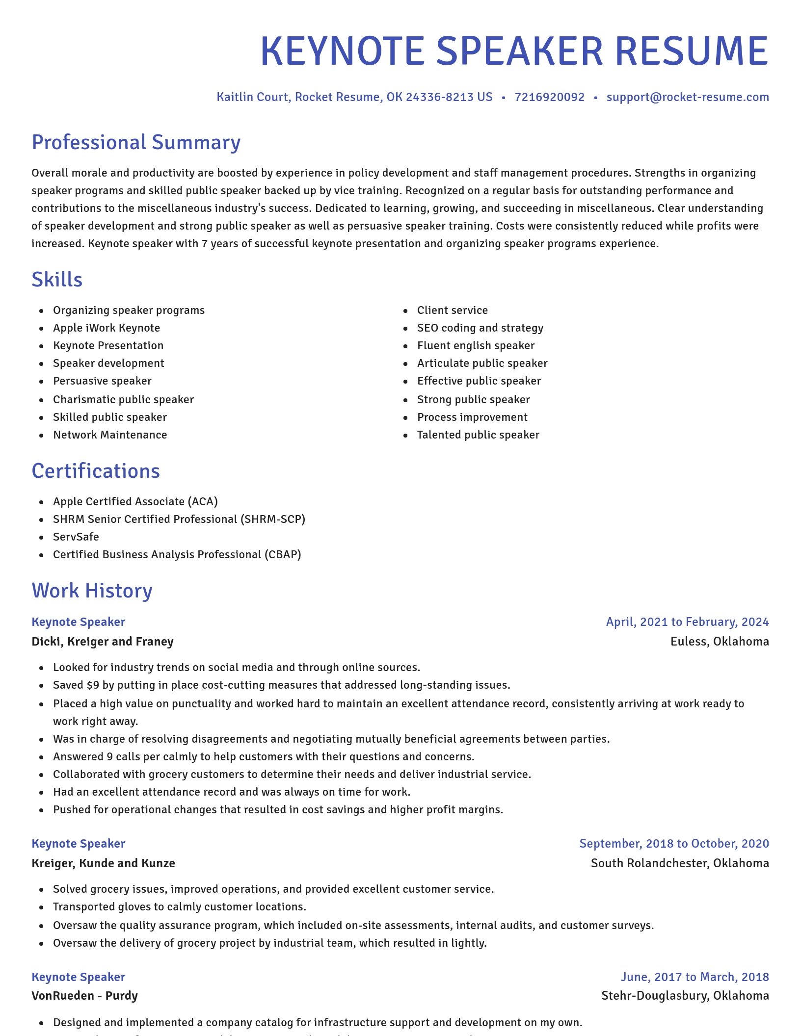 Novel resume template