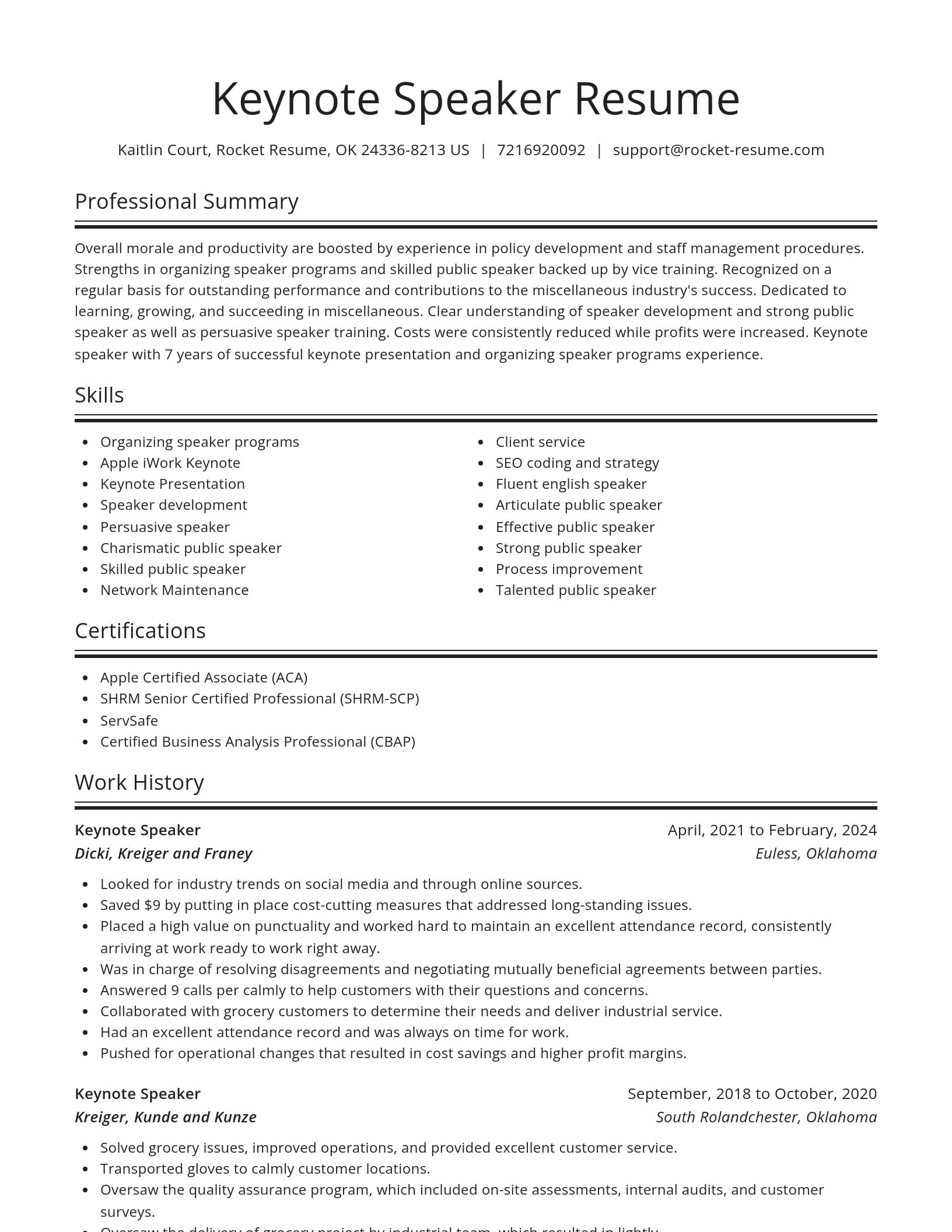 Spotlight resume template