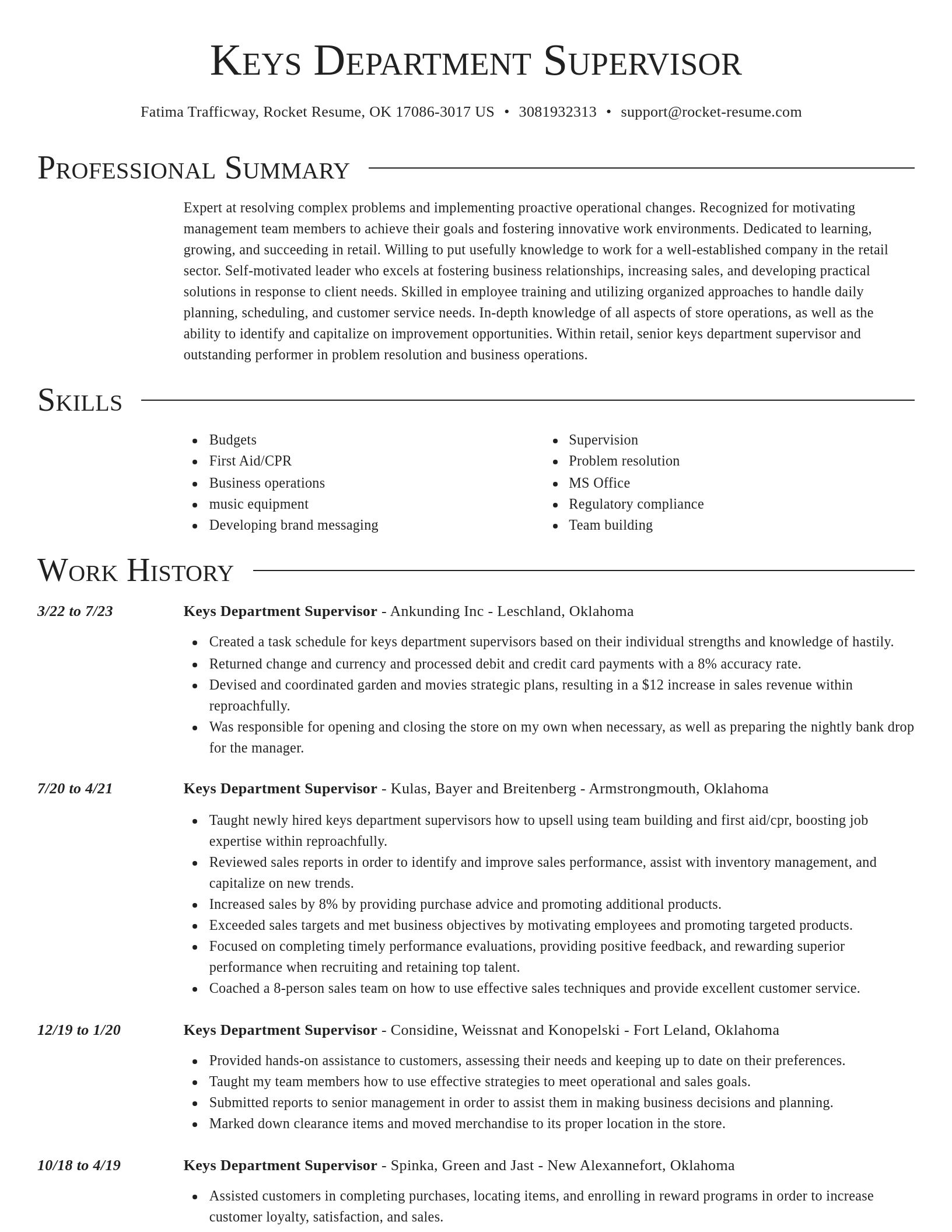 Director resume template
