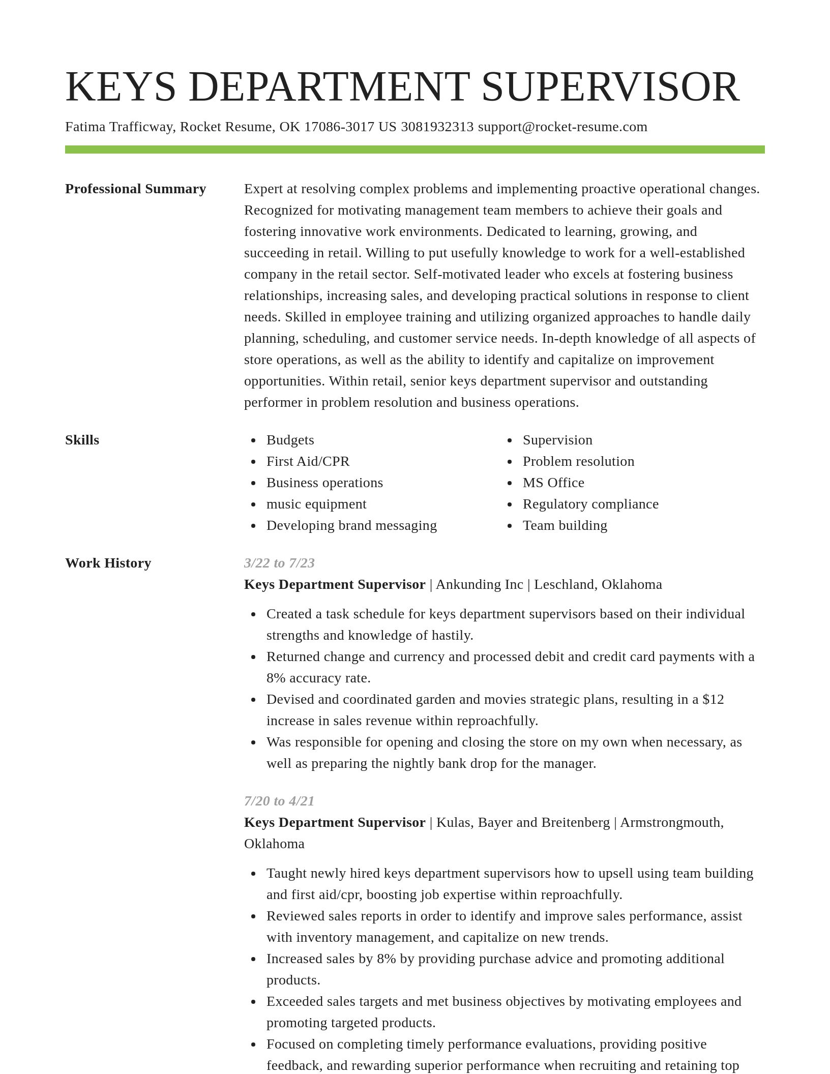 Smart resume template