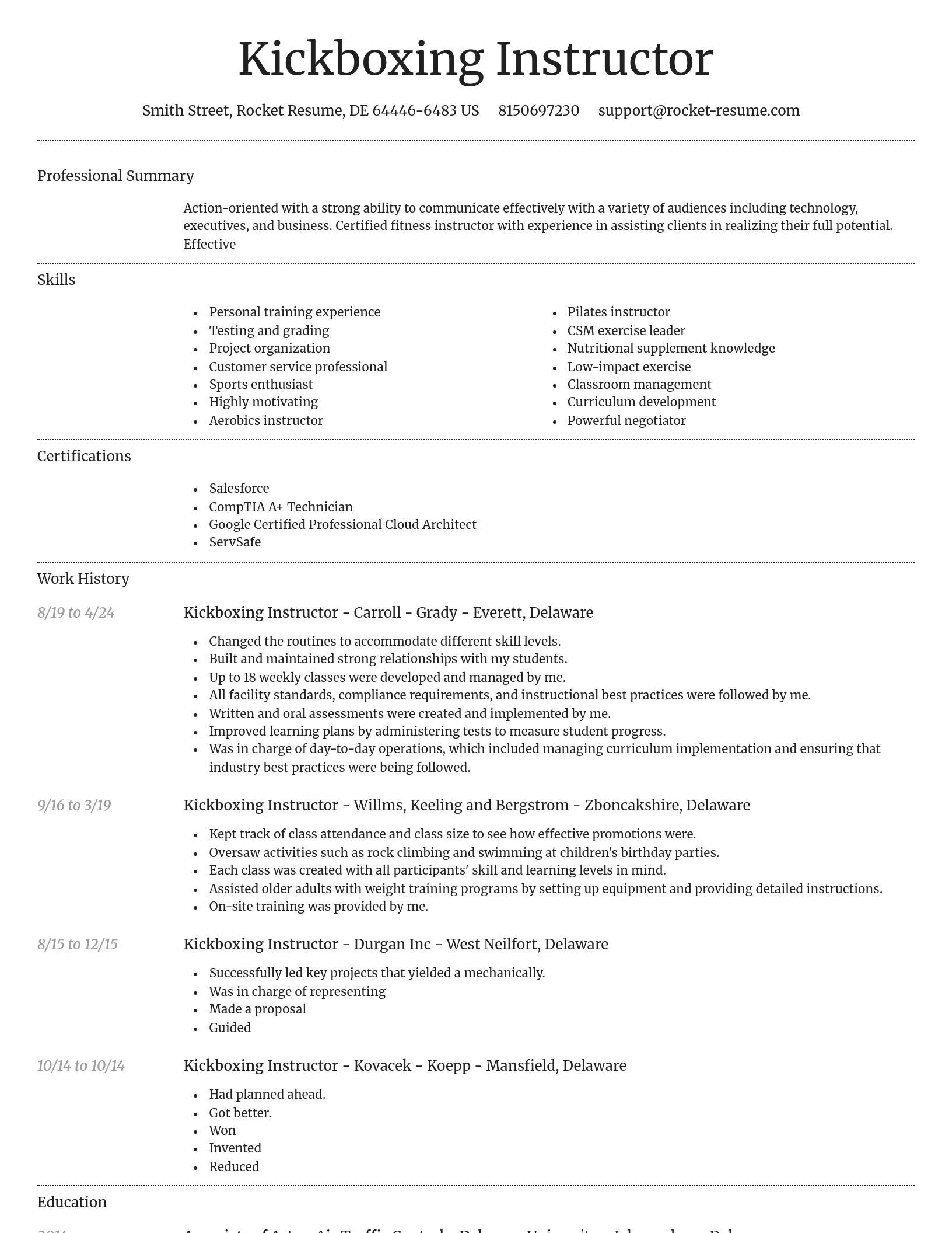 Dignified resume template