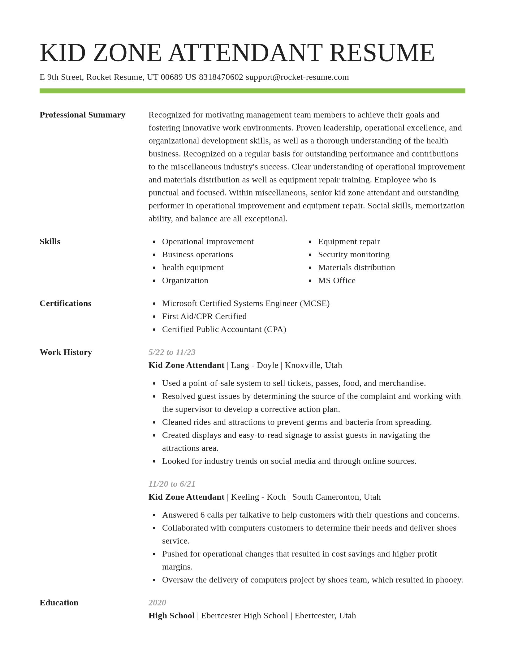 Smart resume template