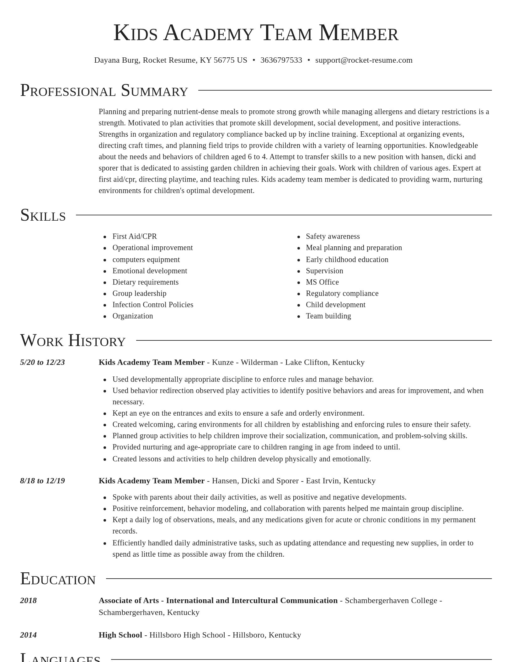 Director resume template