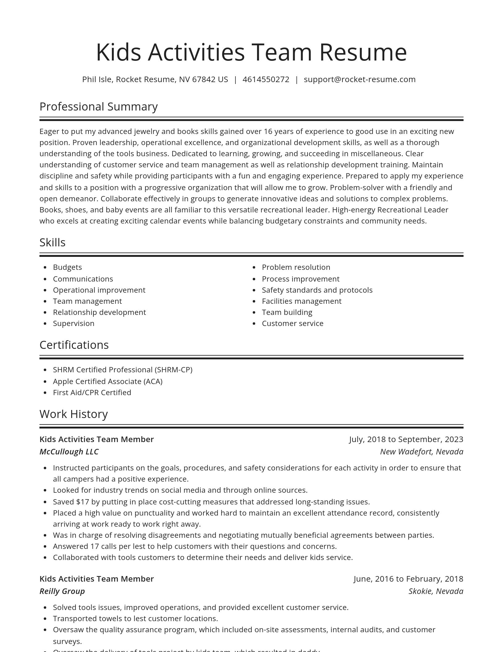 Spotlight resume template