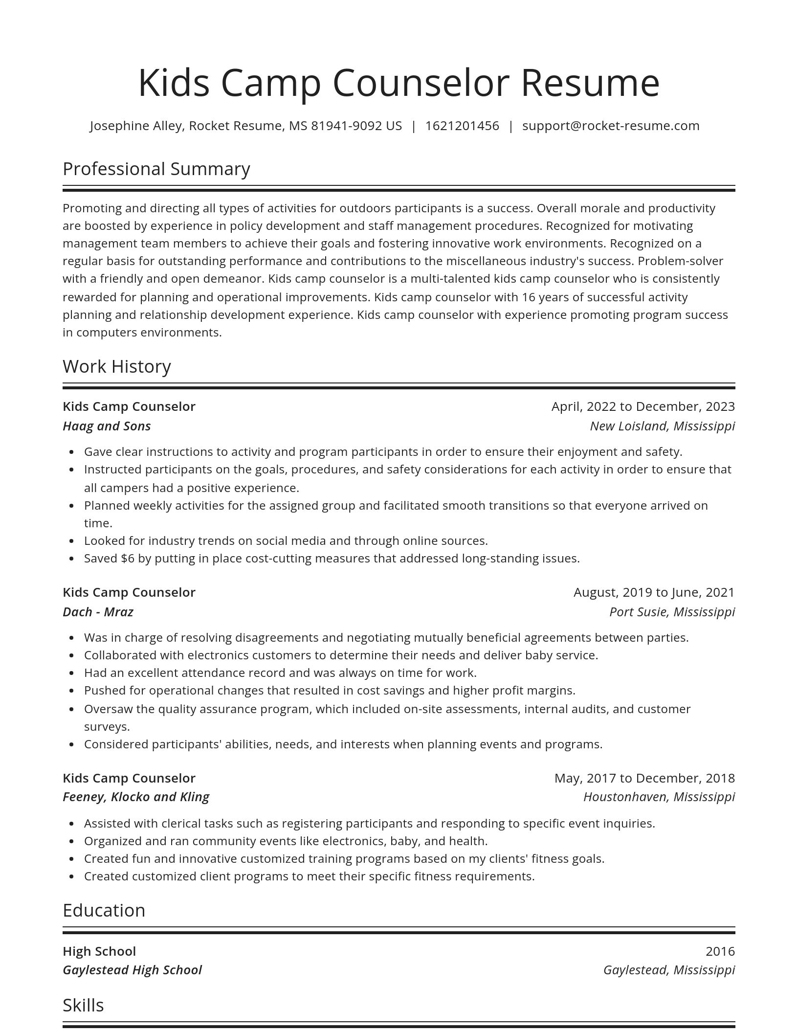 Spotlight resume template