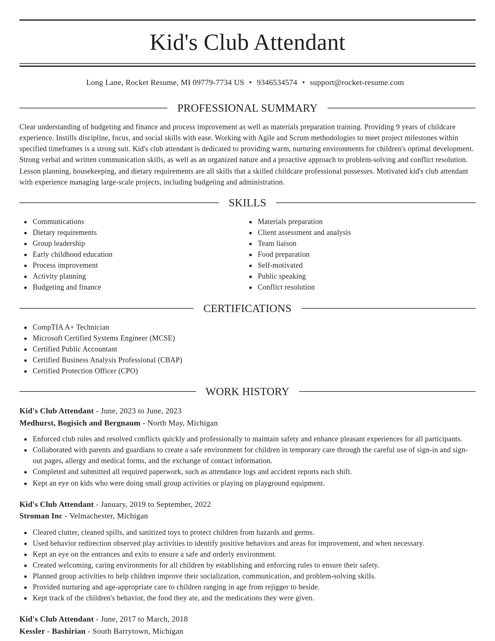 Elegant resume template