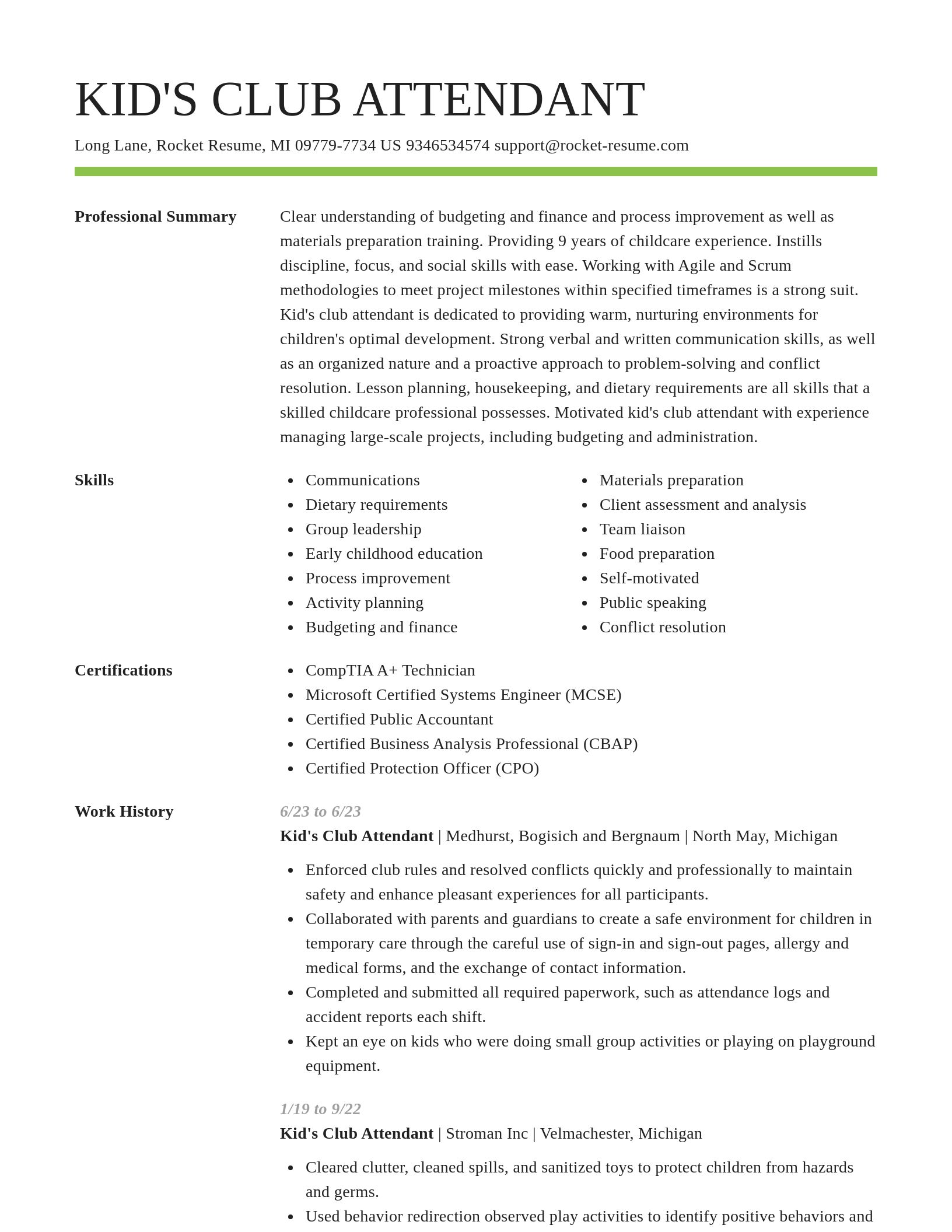 Smart resume template