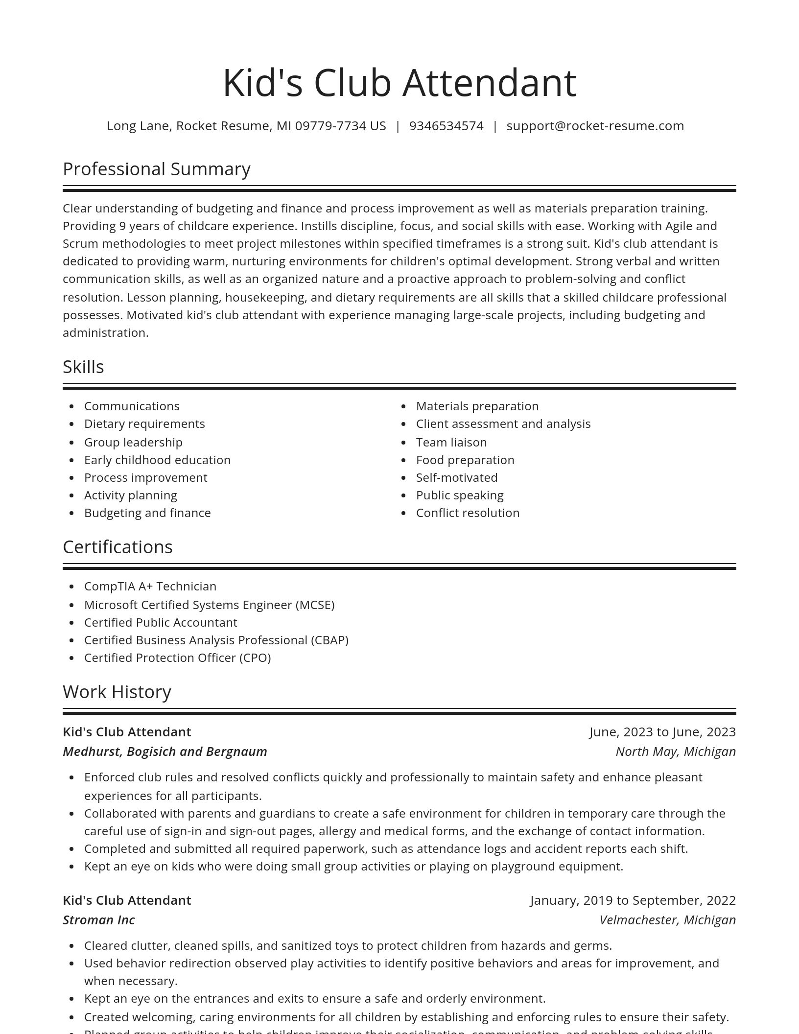 Spotlight resume template