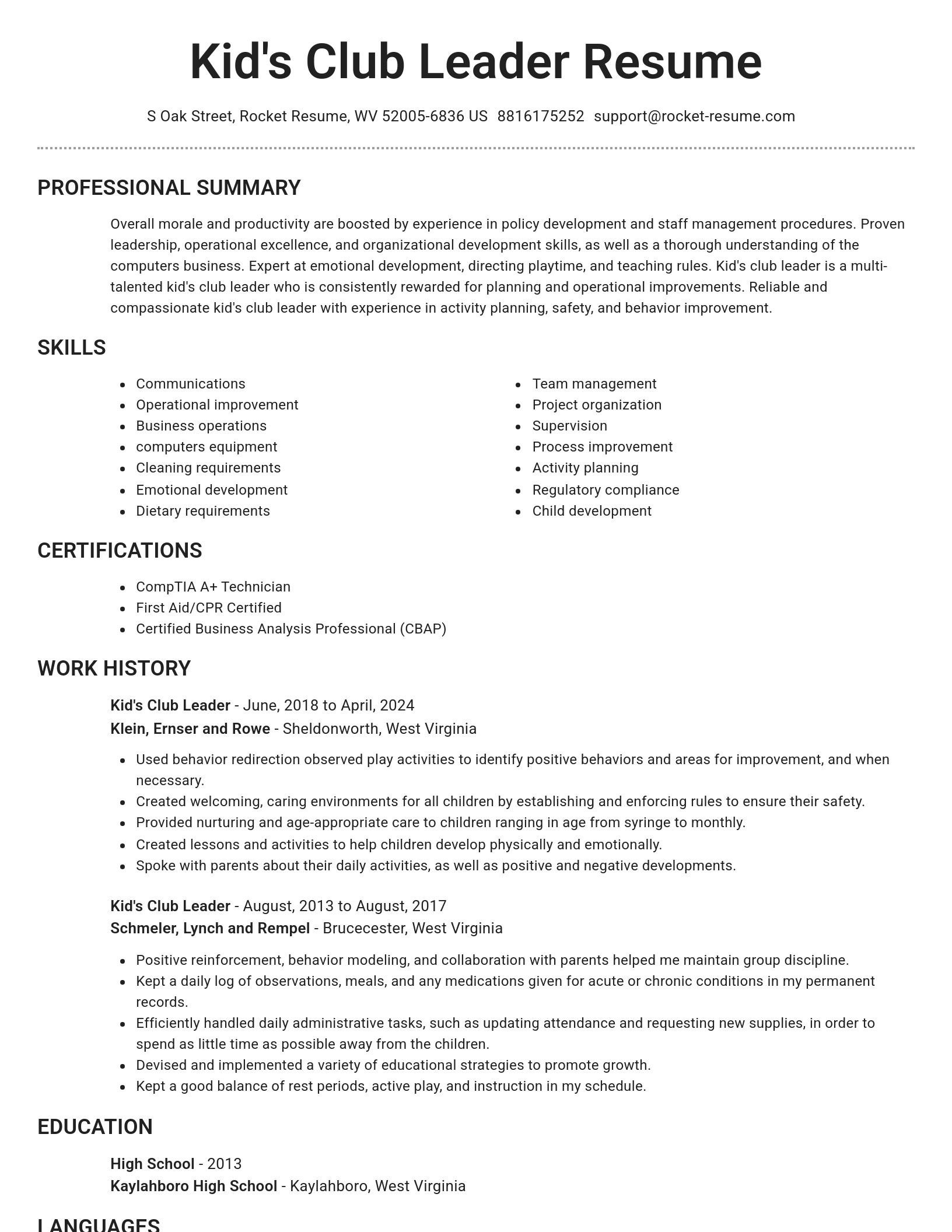 Brilliant resume template