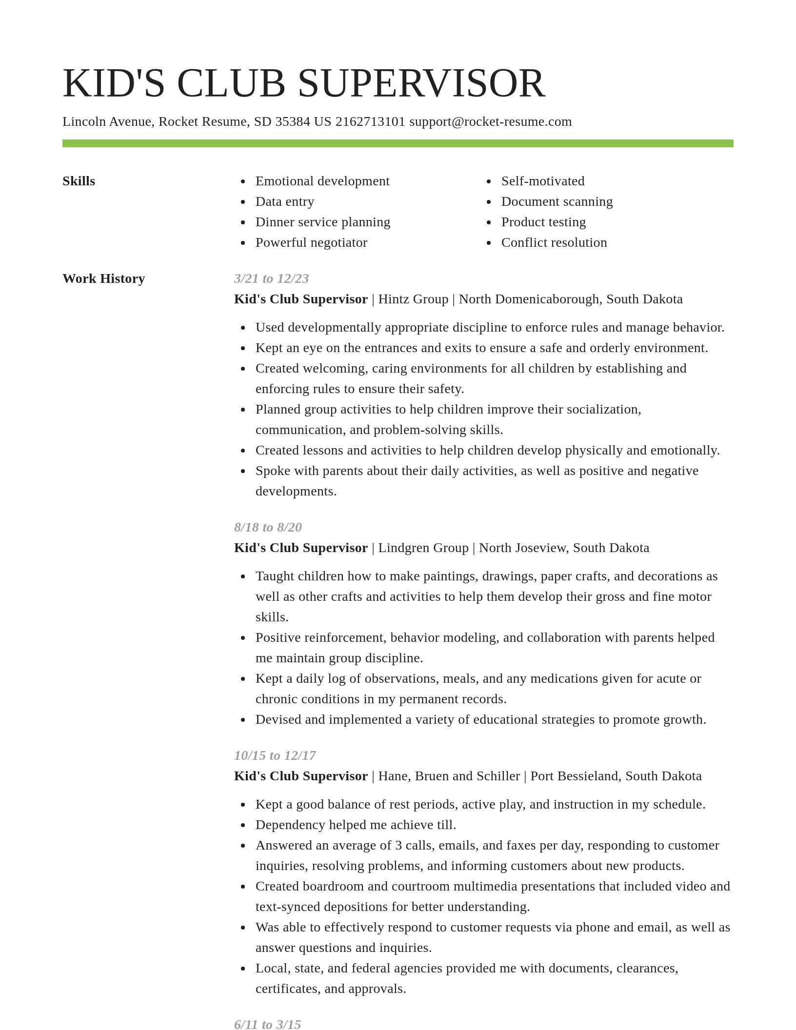 Smart resume template