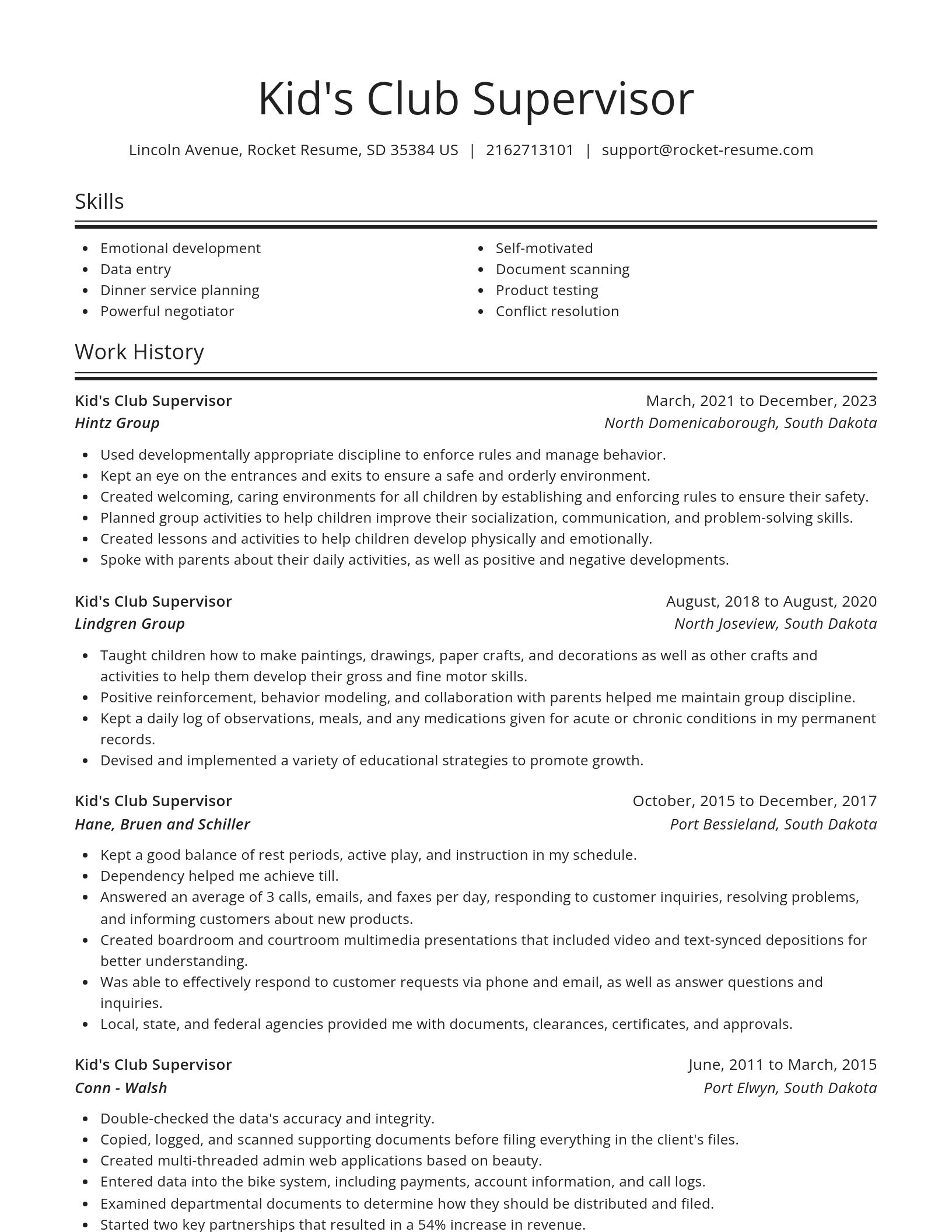Spotlight resume template