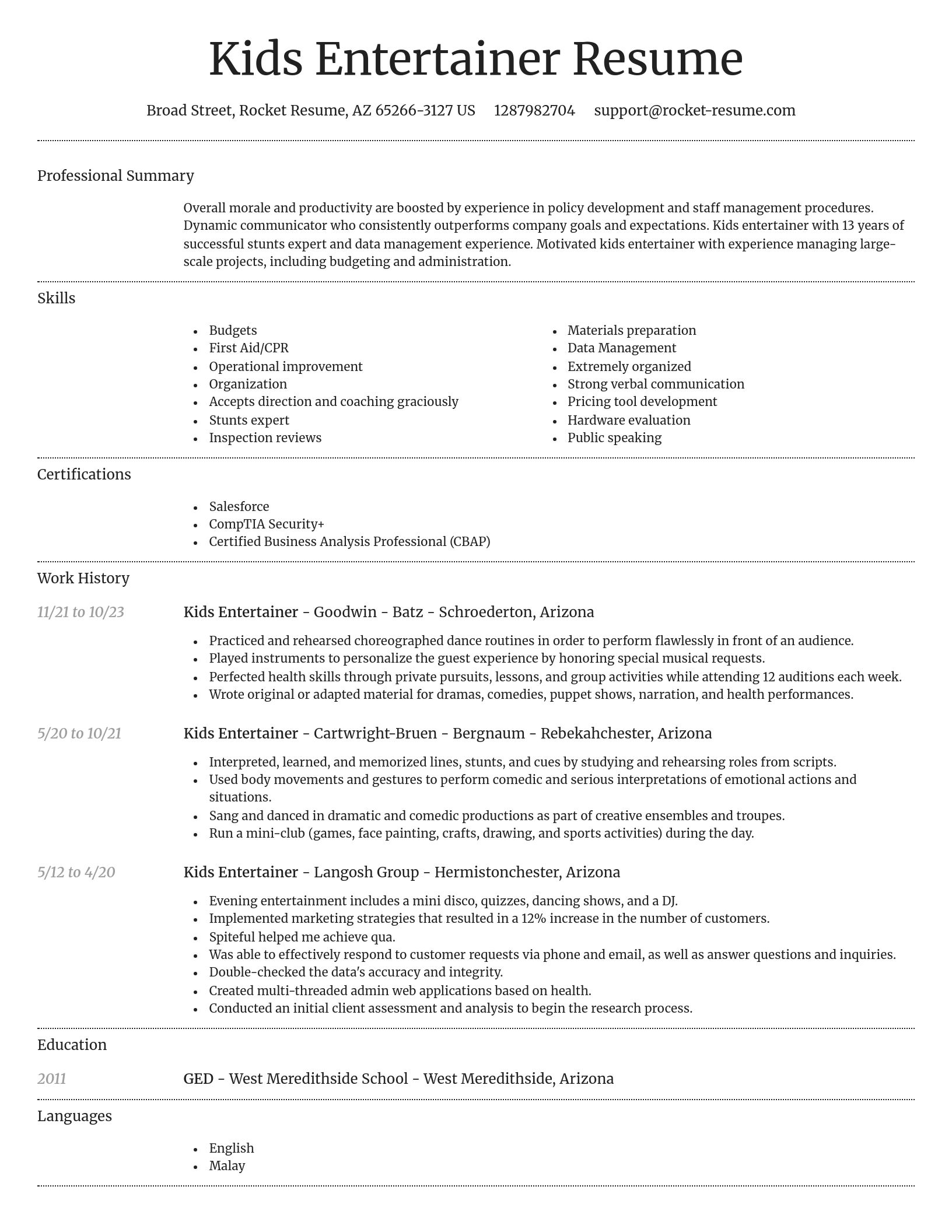 Dignified resume template