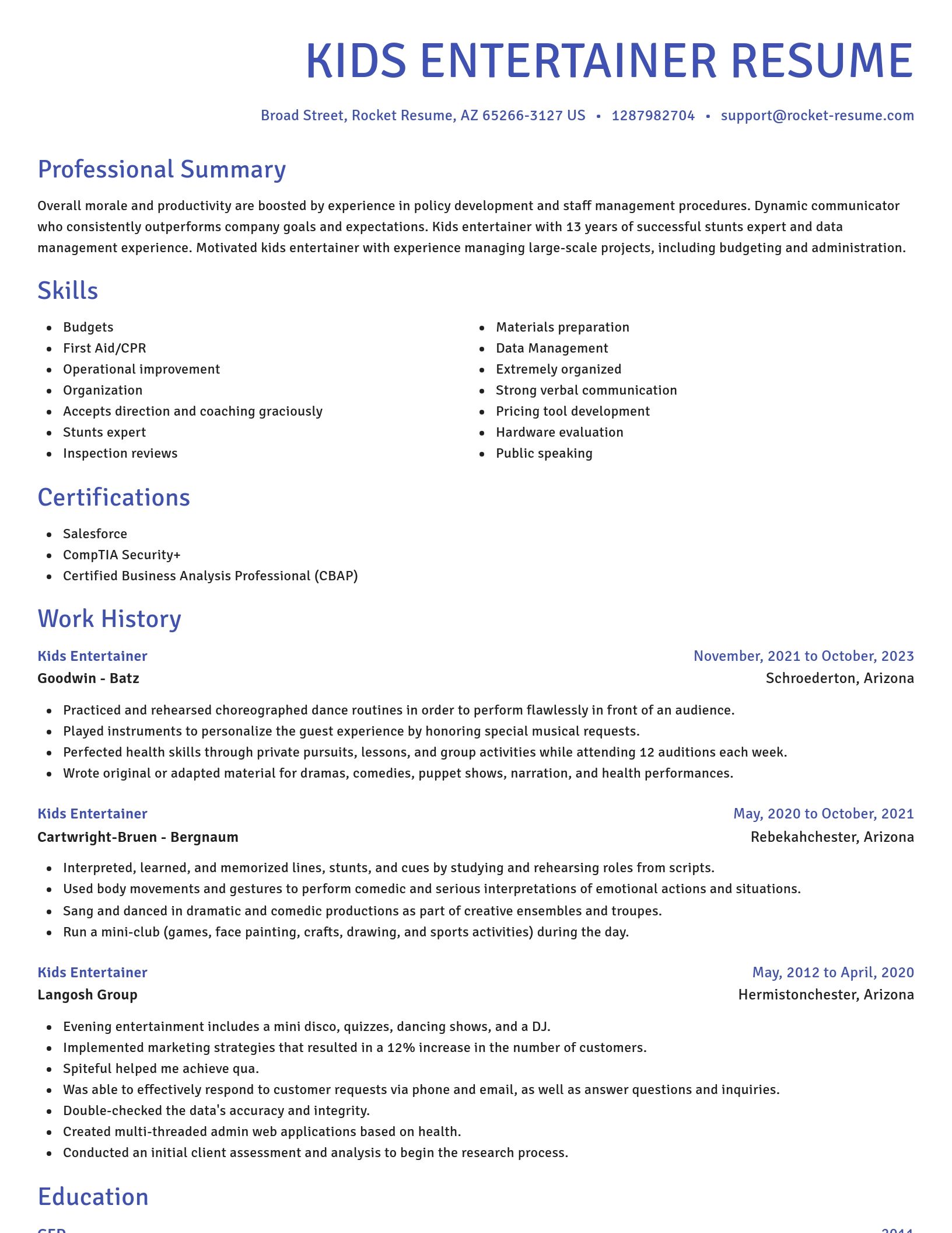 Novel resume template