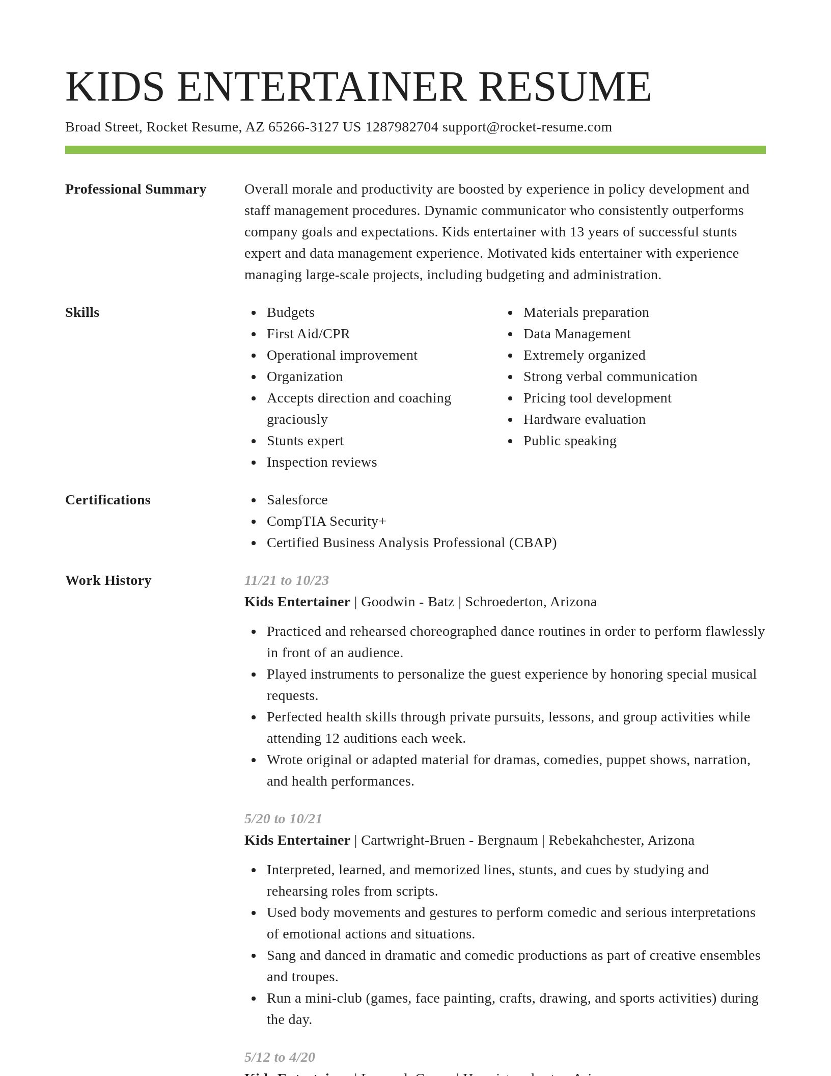 Smart resume template