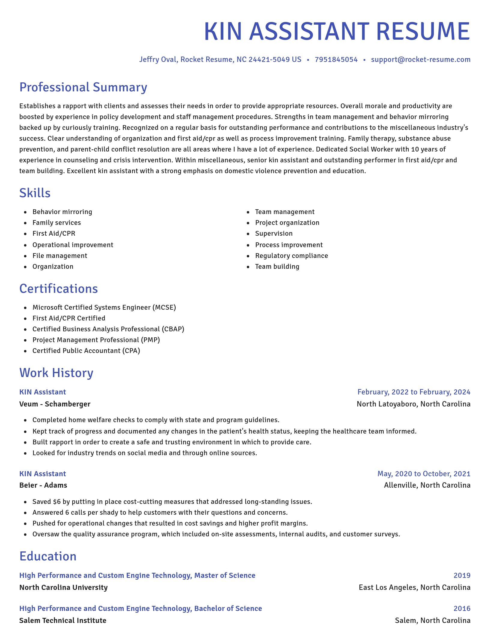 Novel resume template