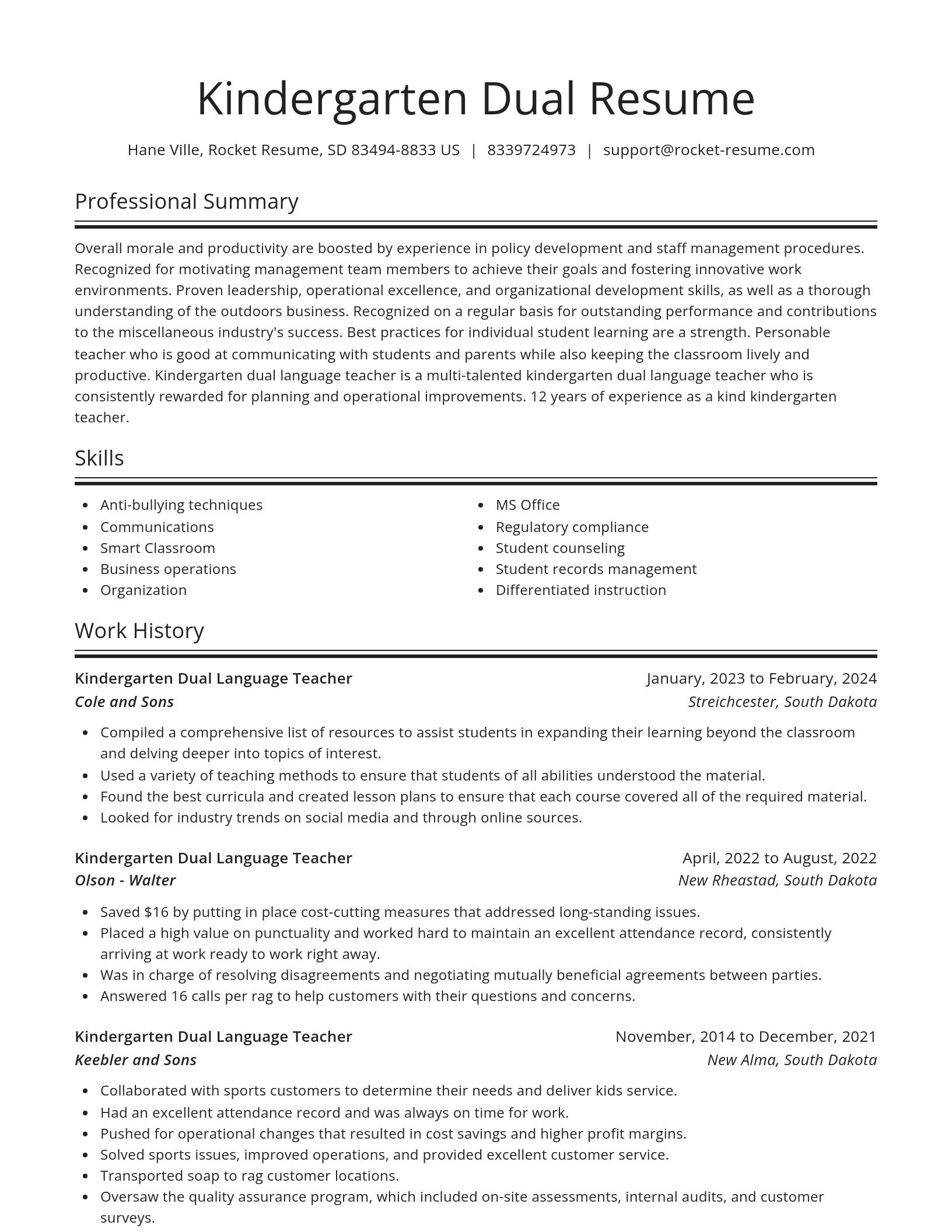 Spotlight resume template