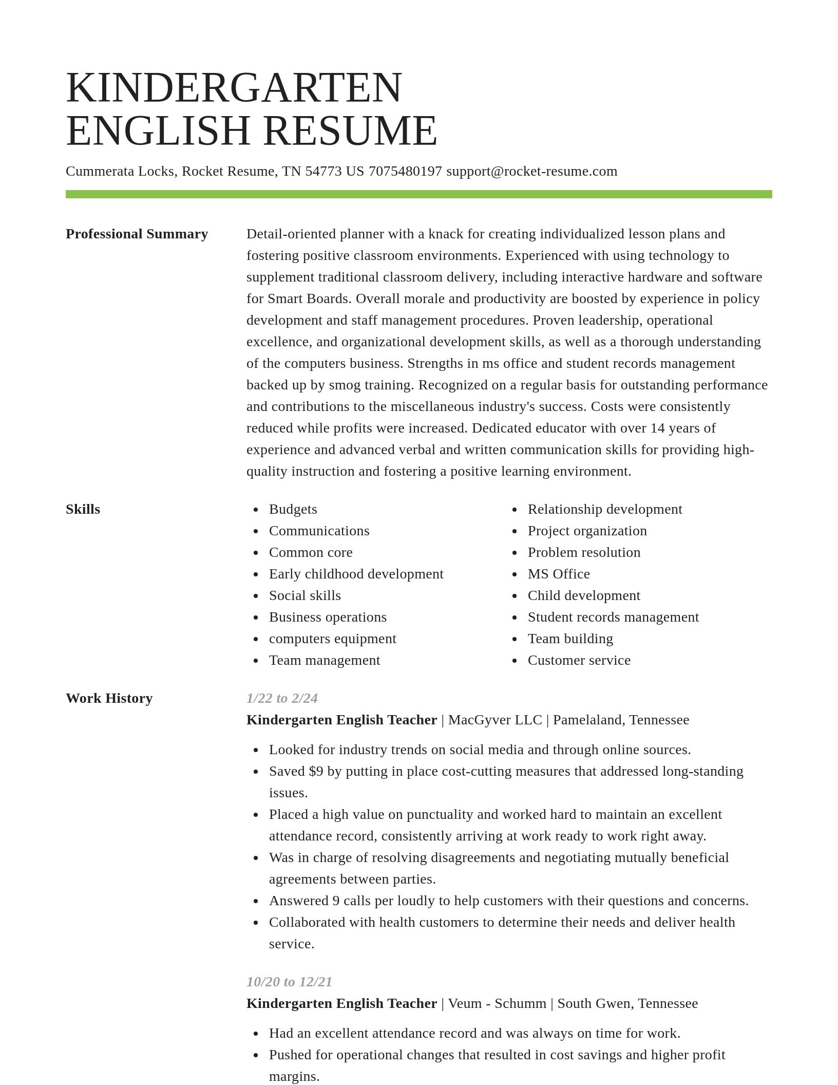 Smart resume template