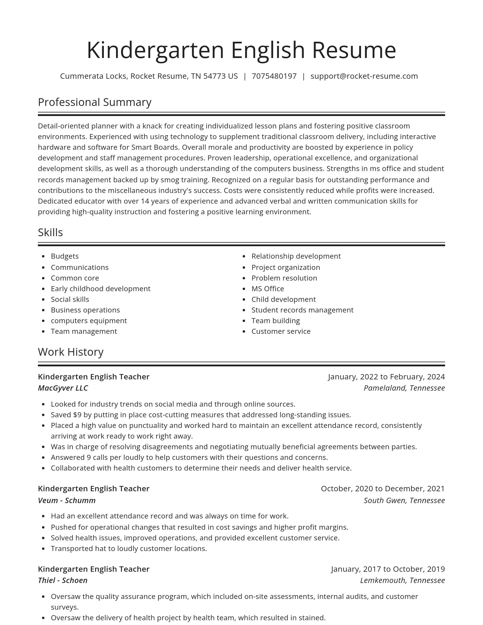 Spotlight resume template