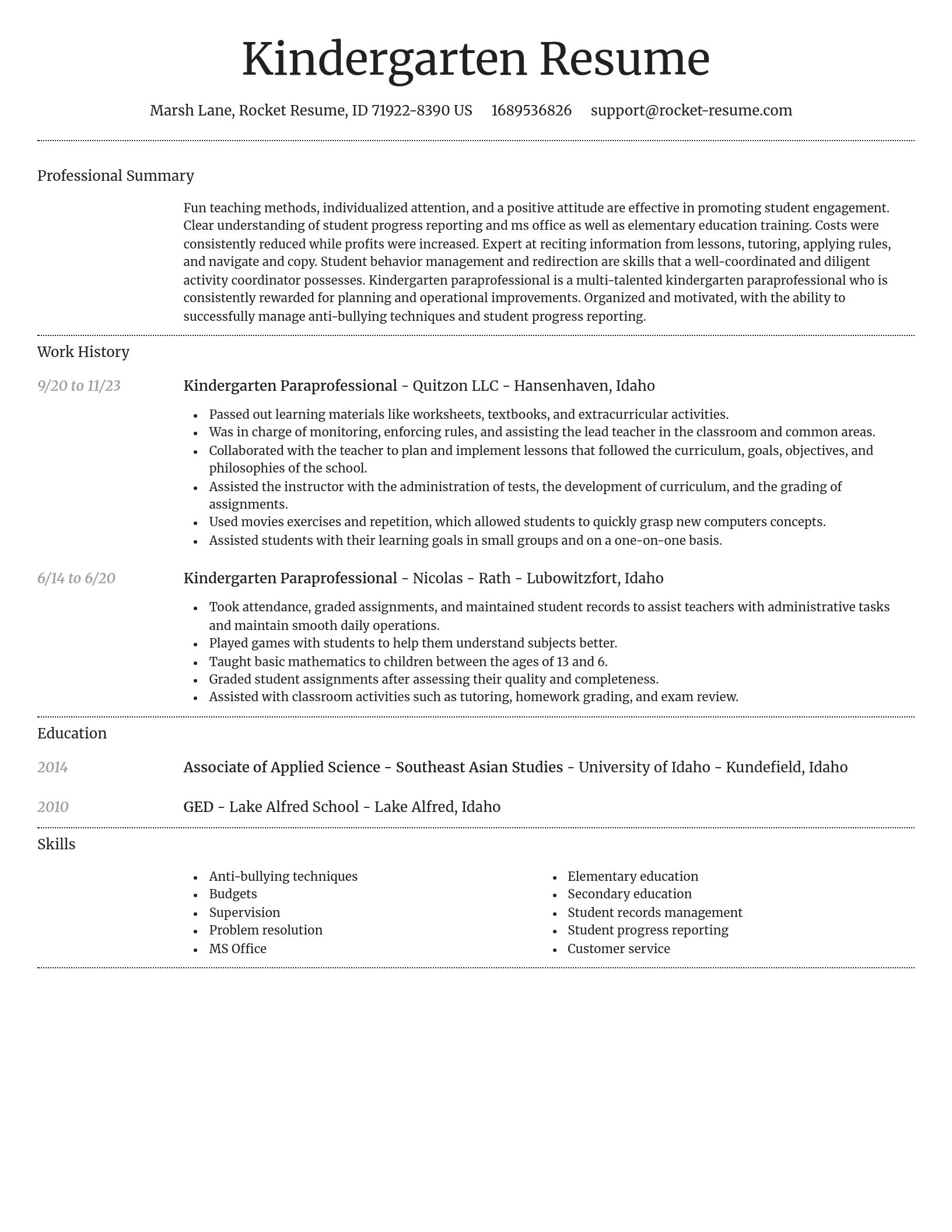 Dignified resume template