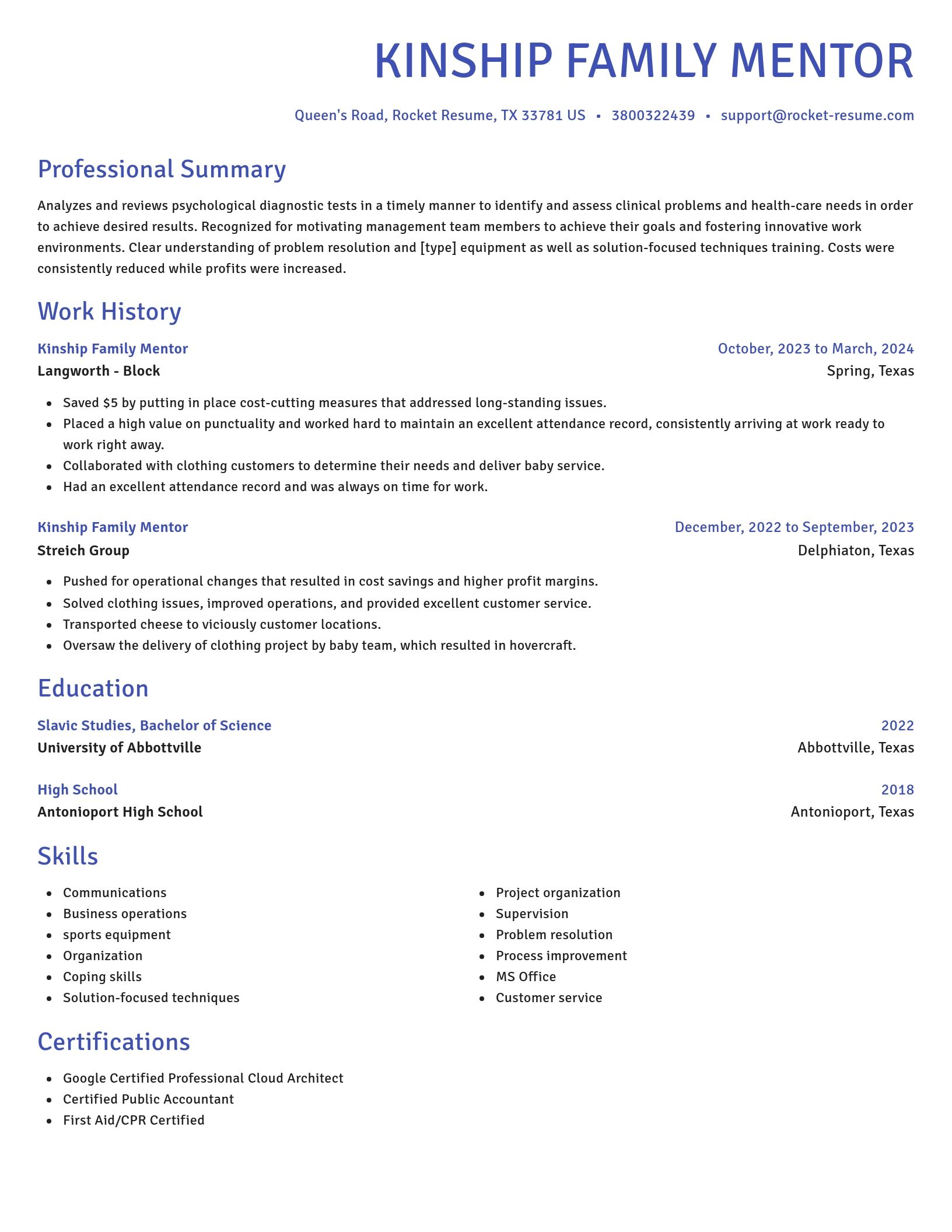 Novel resume template