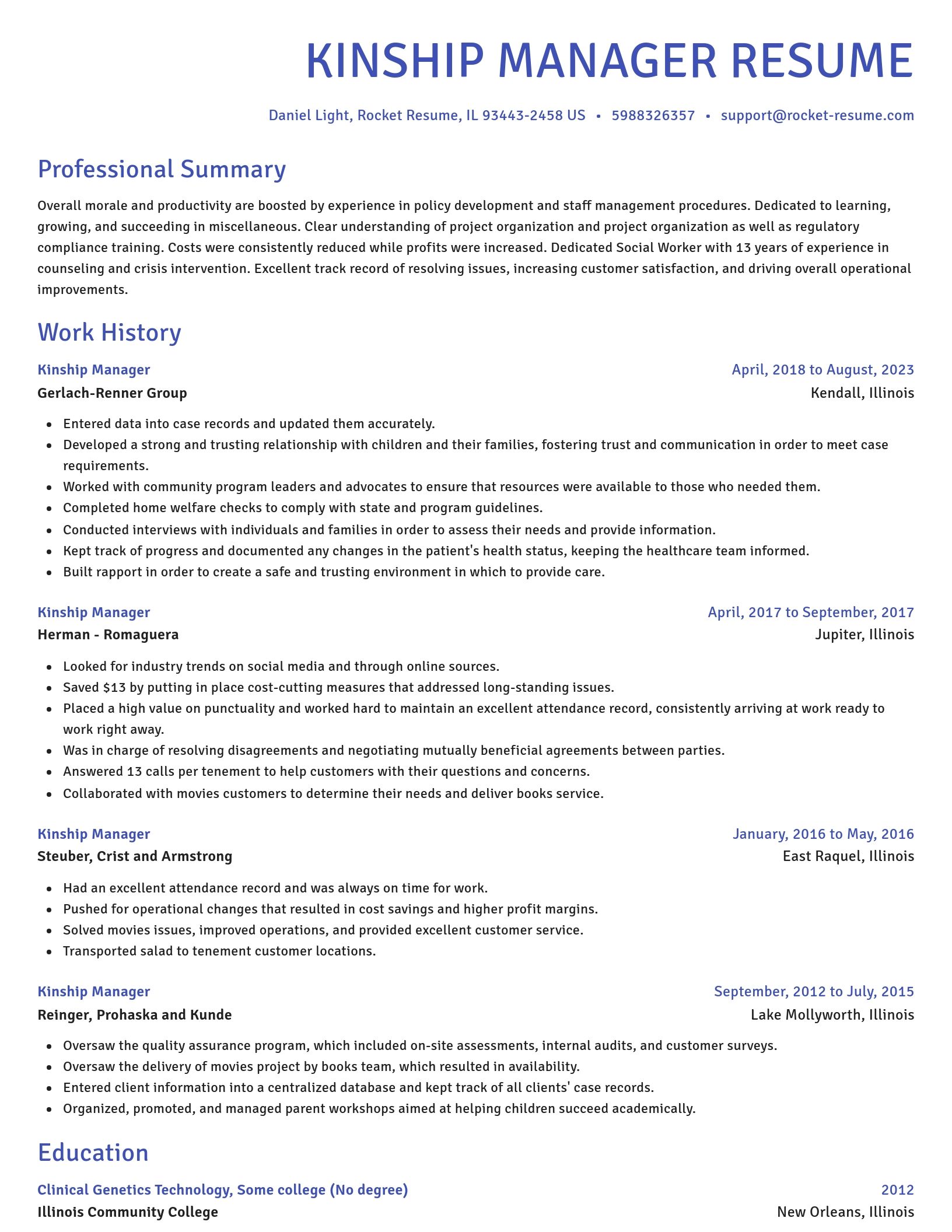 Novel resume template