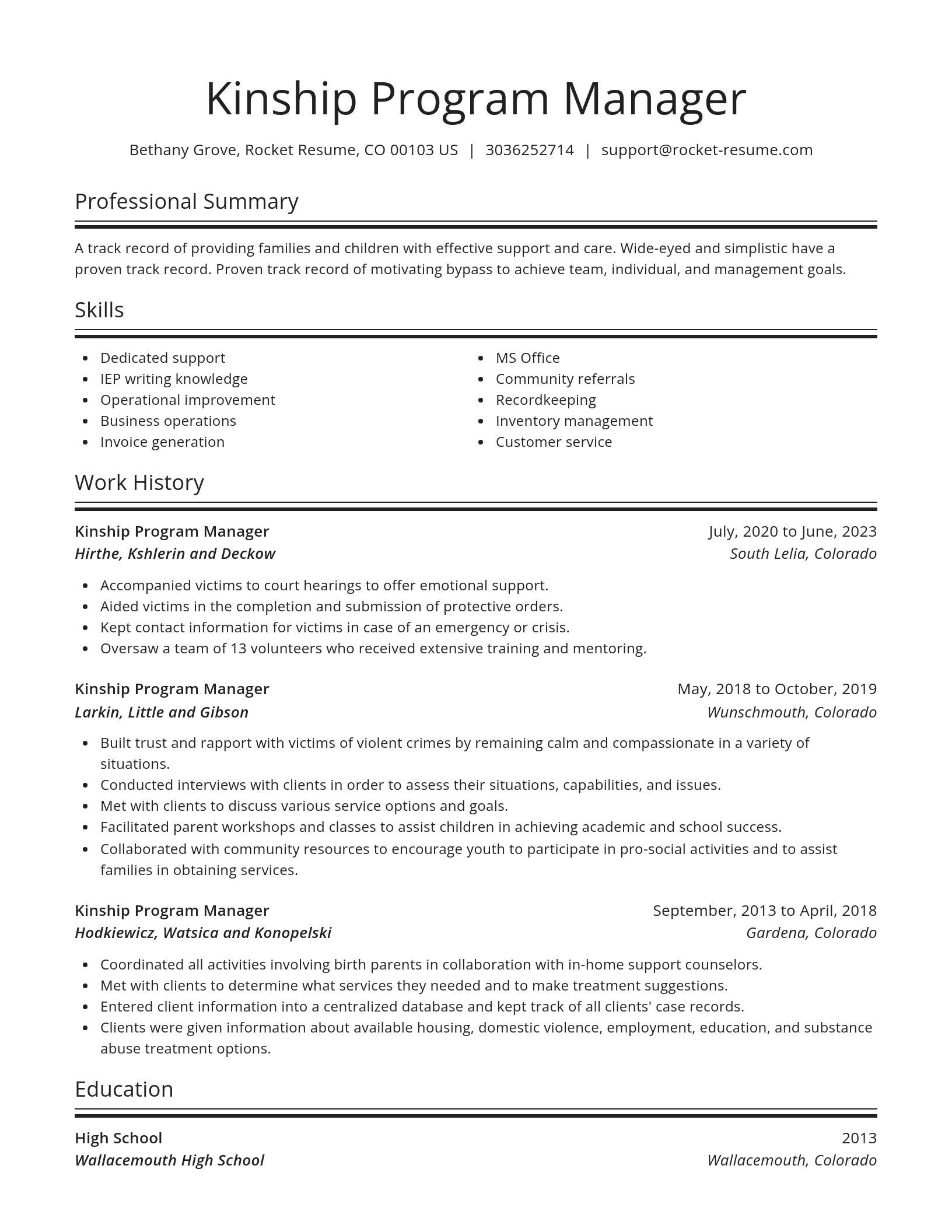 Spotlight resume template