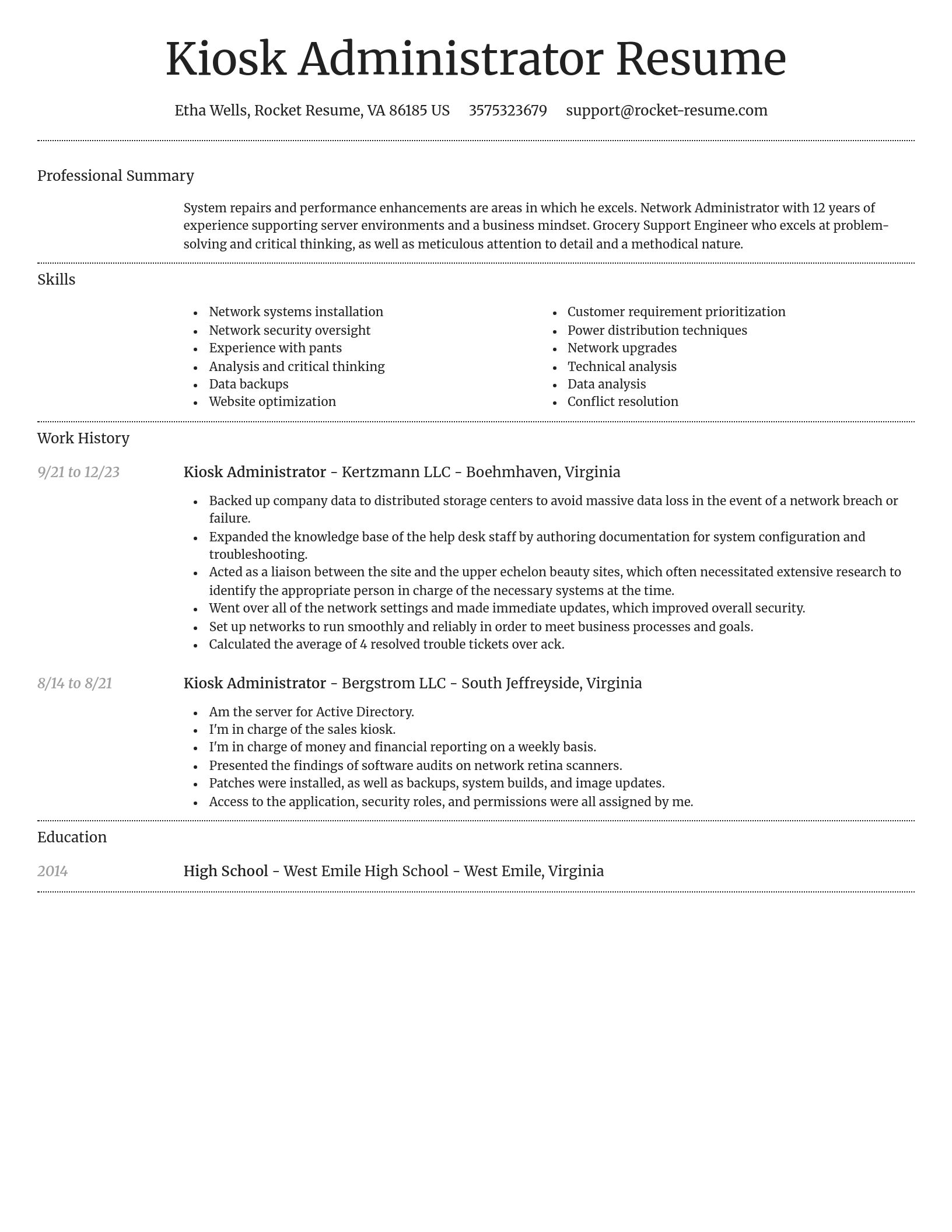 Dignified resume template