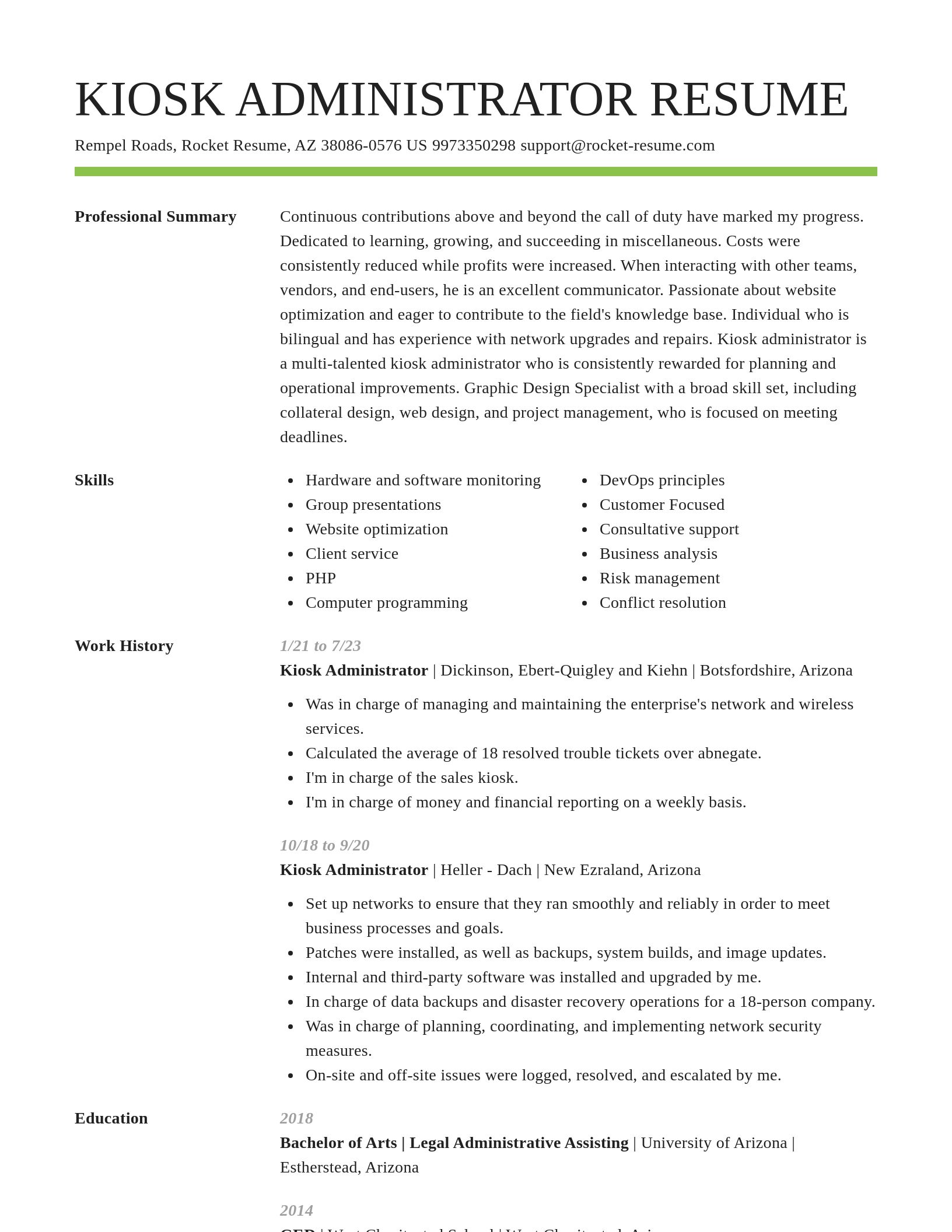 Smart resume template