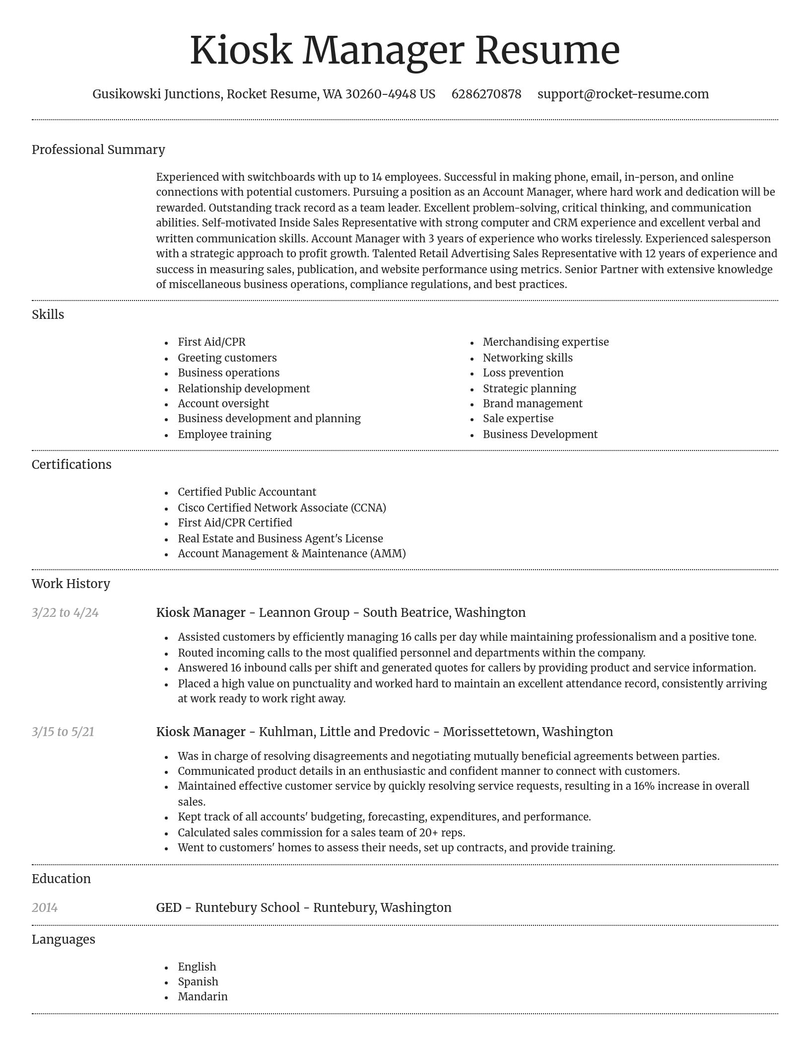 Dignified resume template