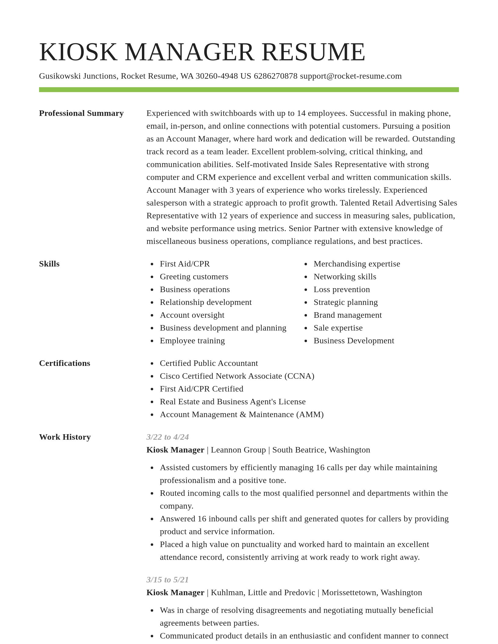 Smart resume template