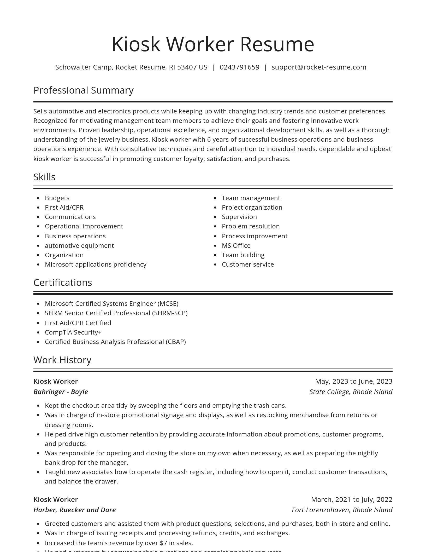 Spotlight resume template
