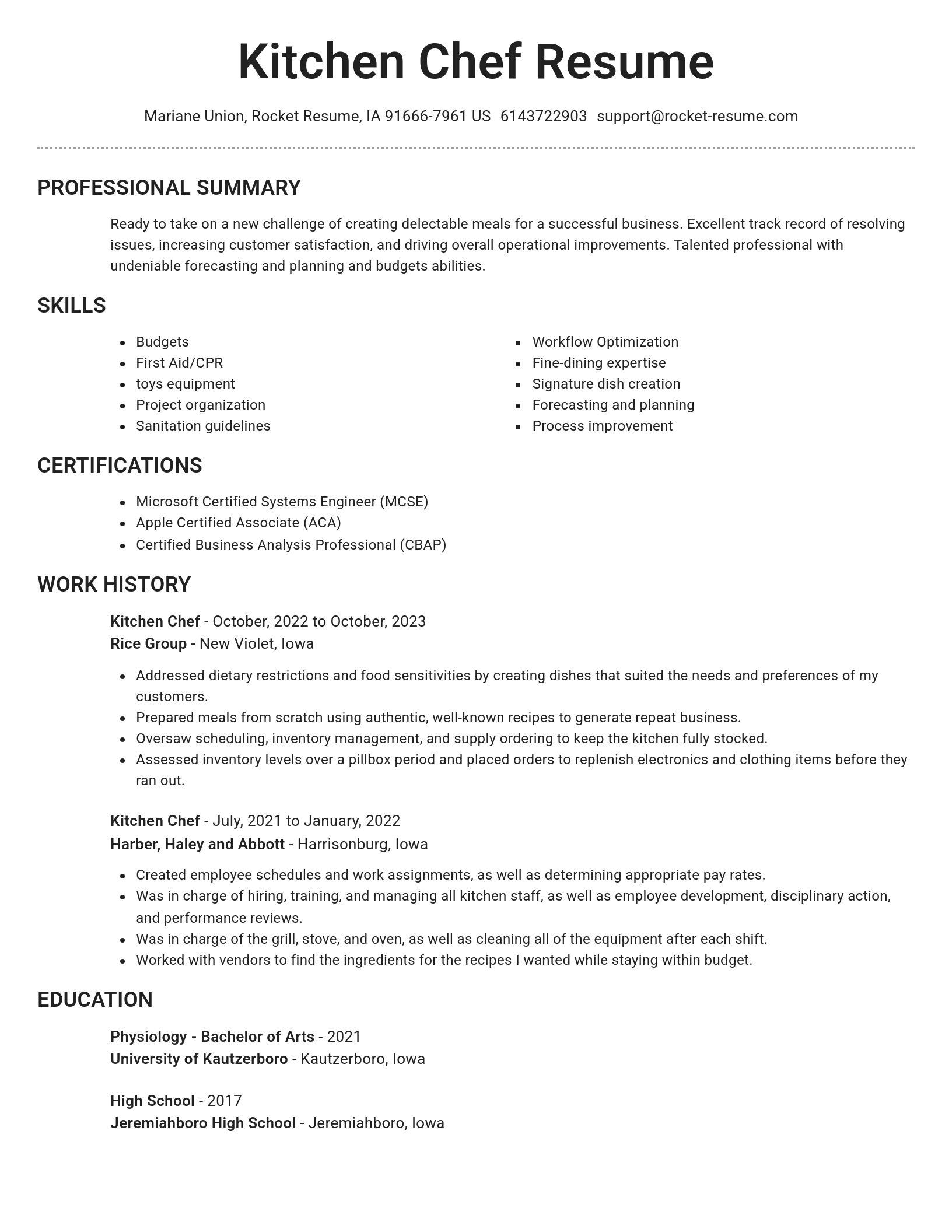 Brilliant resume template