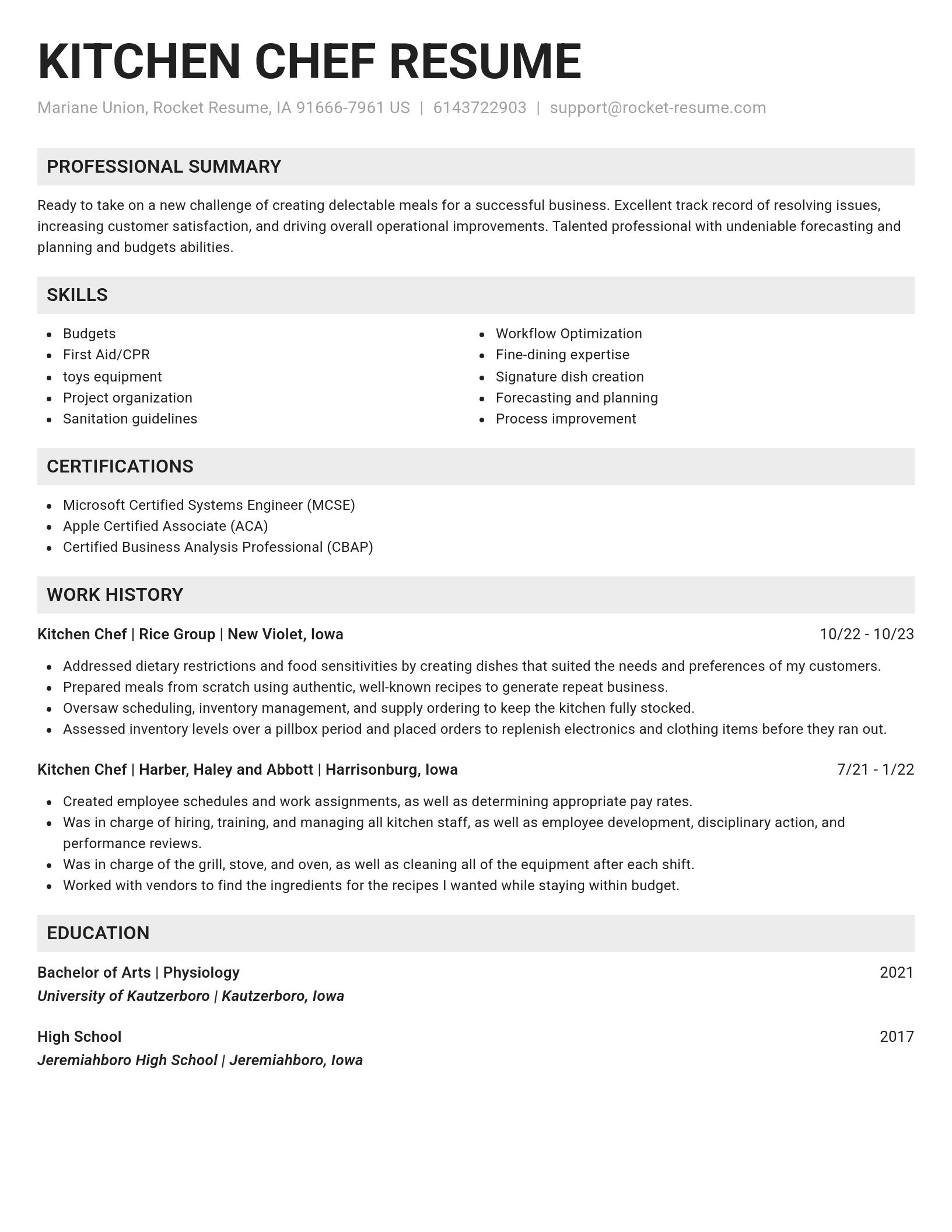 Genius resume template