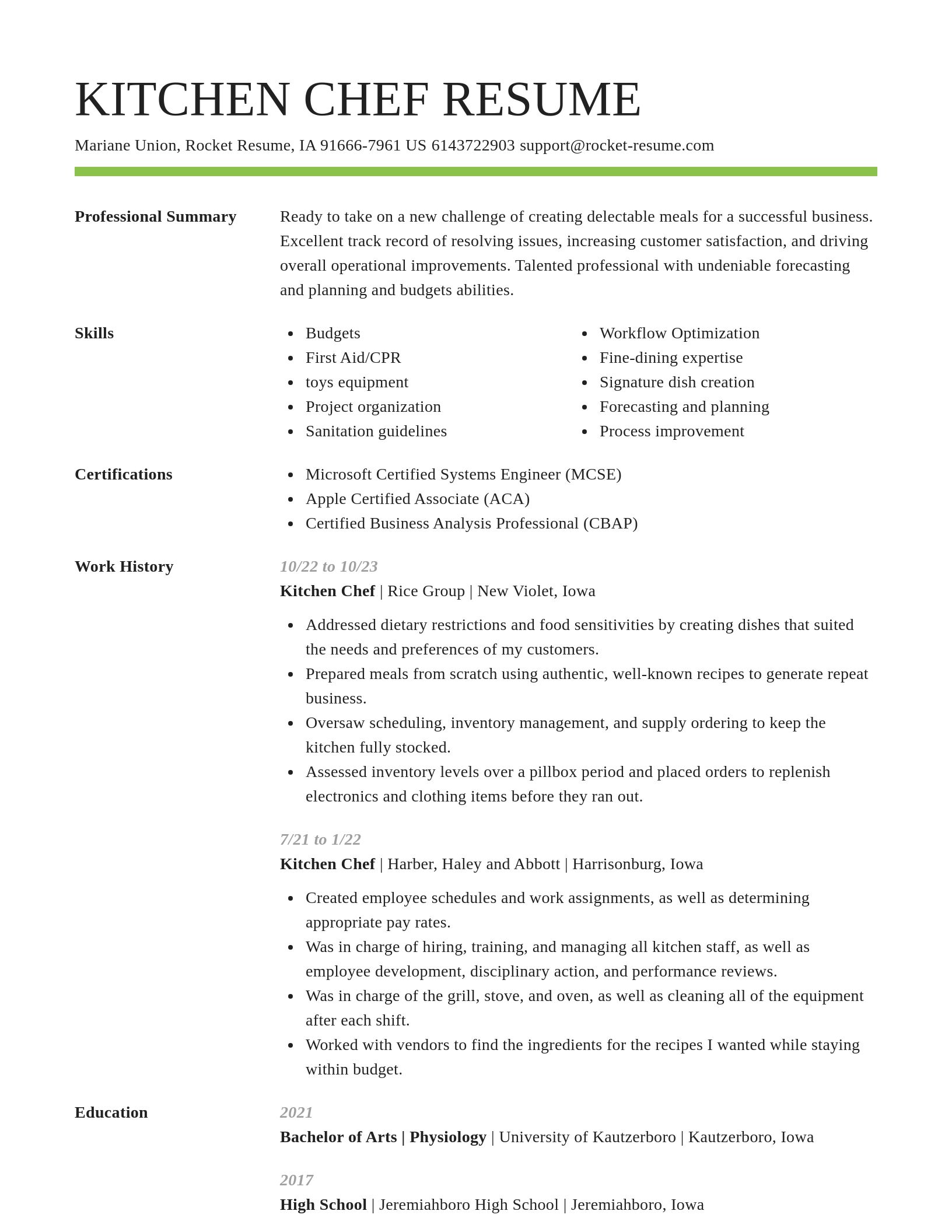Smart resume template