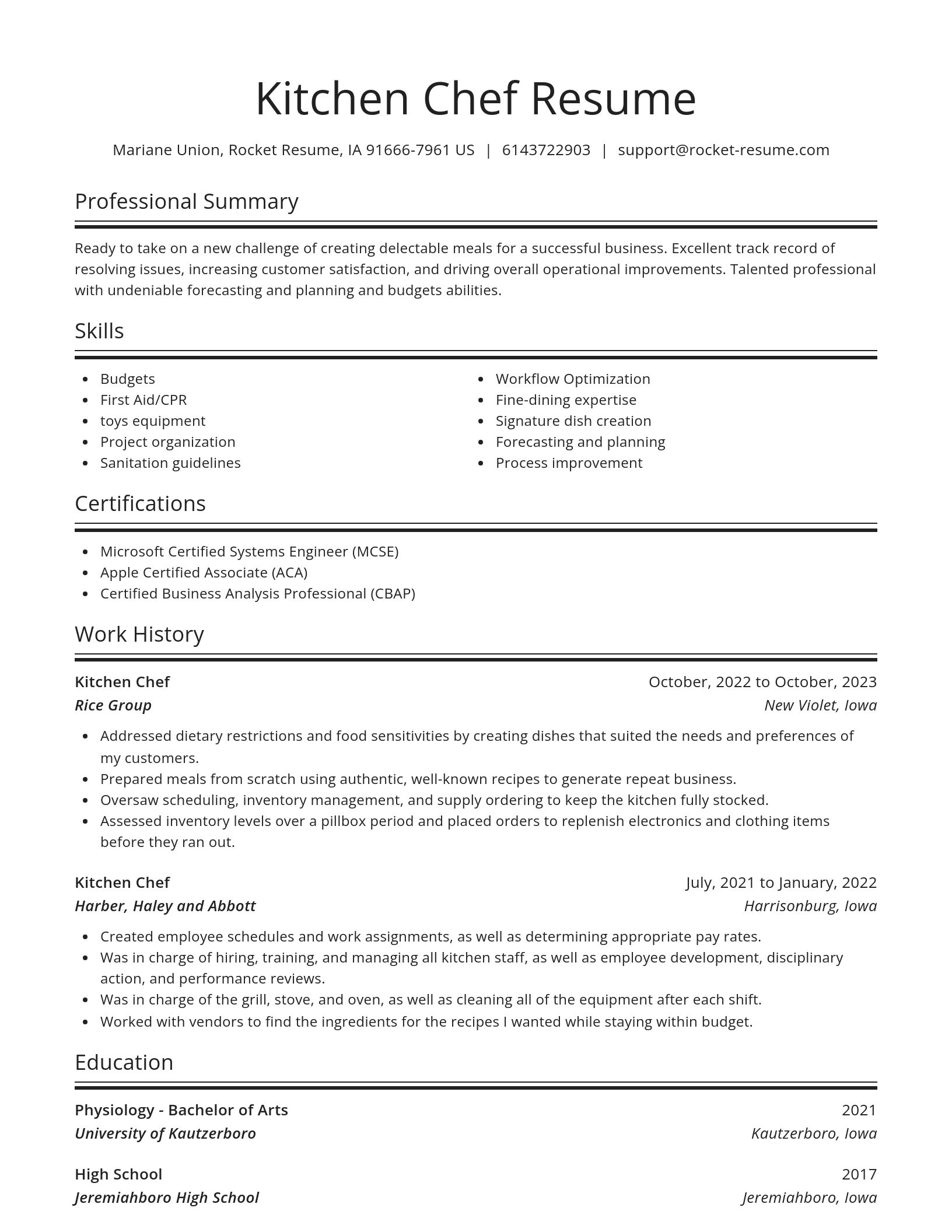 Spotlight resume template