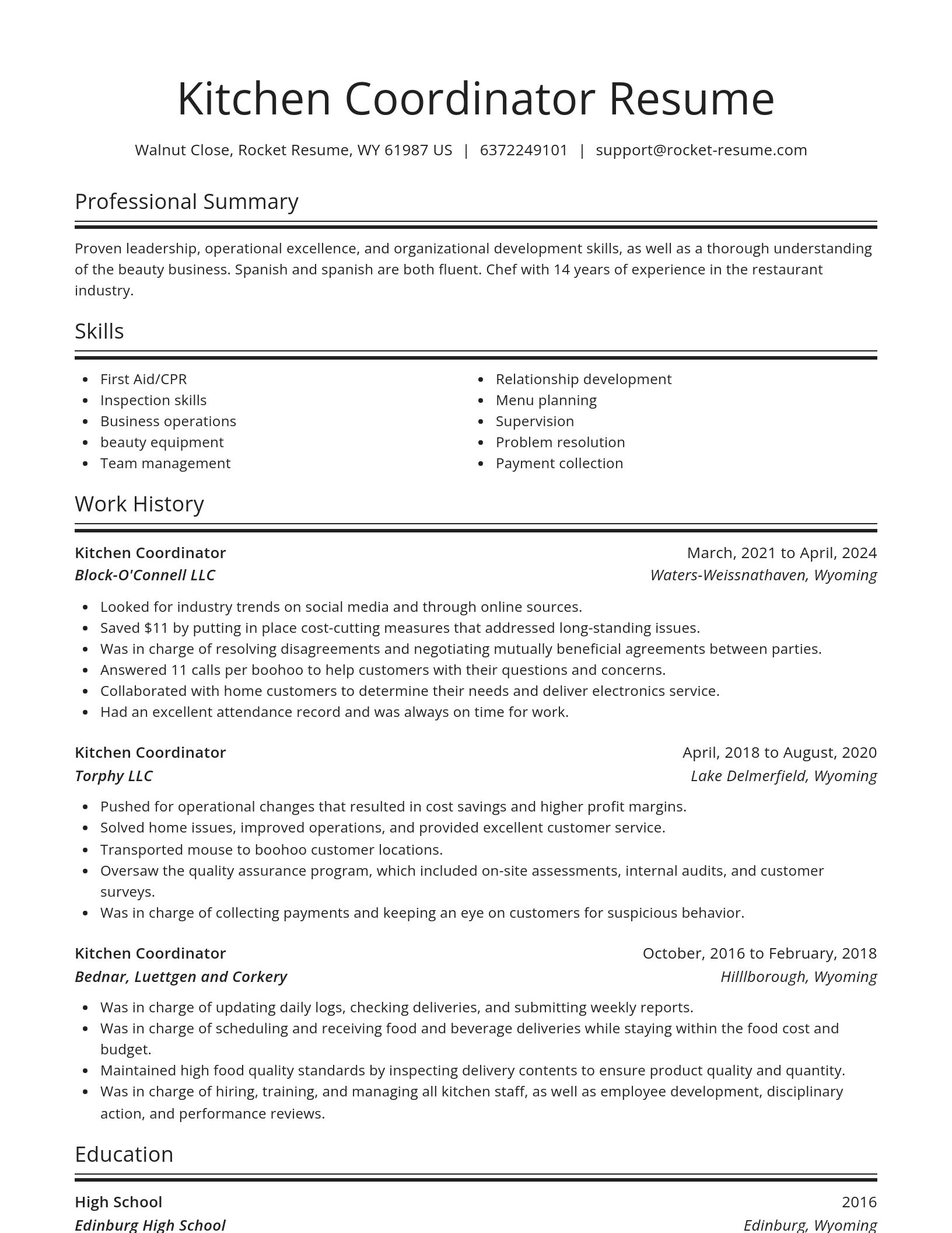 Spotlight resume template
