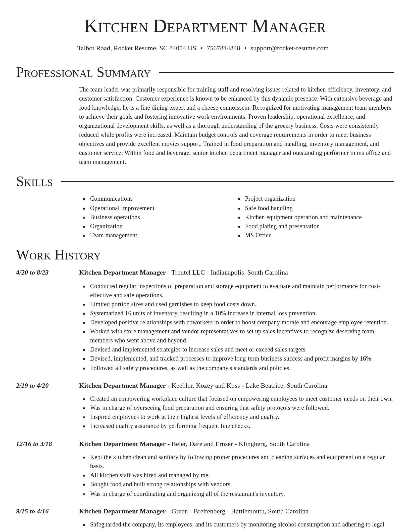 Director resume template