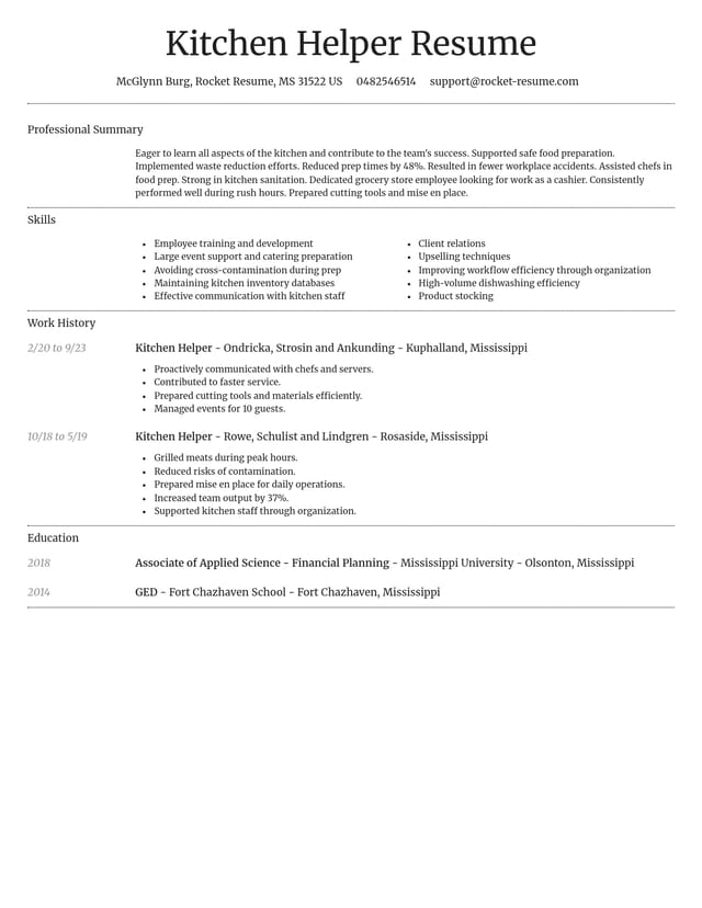 Dignified resume template
