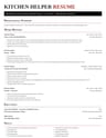 Kitchen Helper resume template